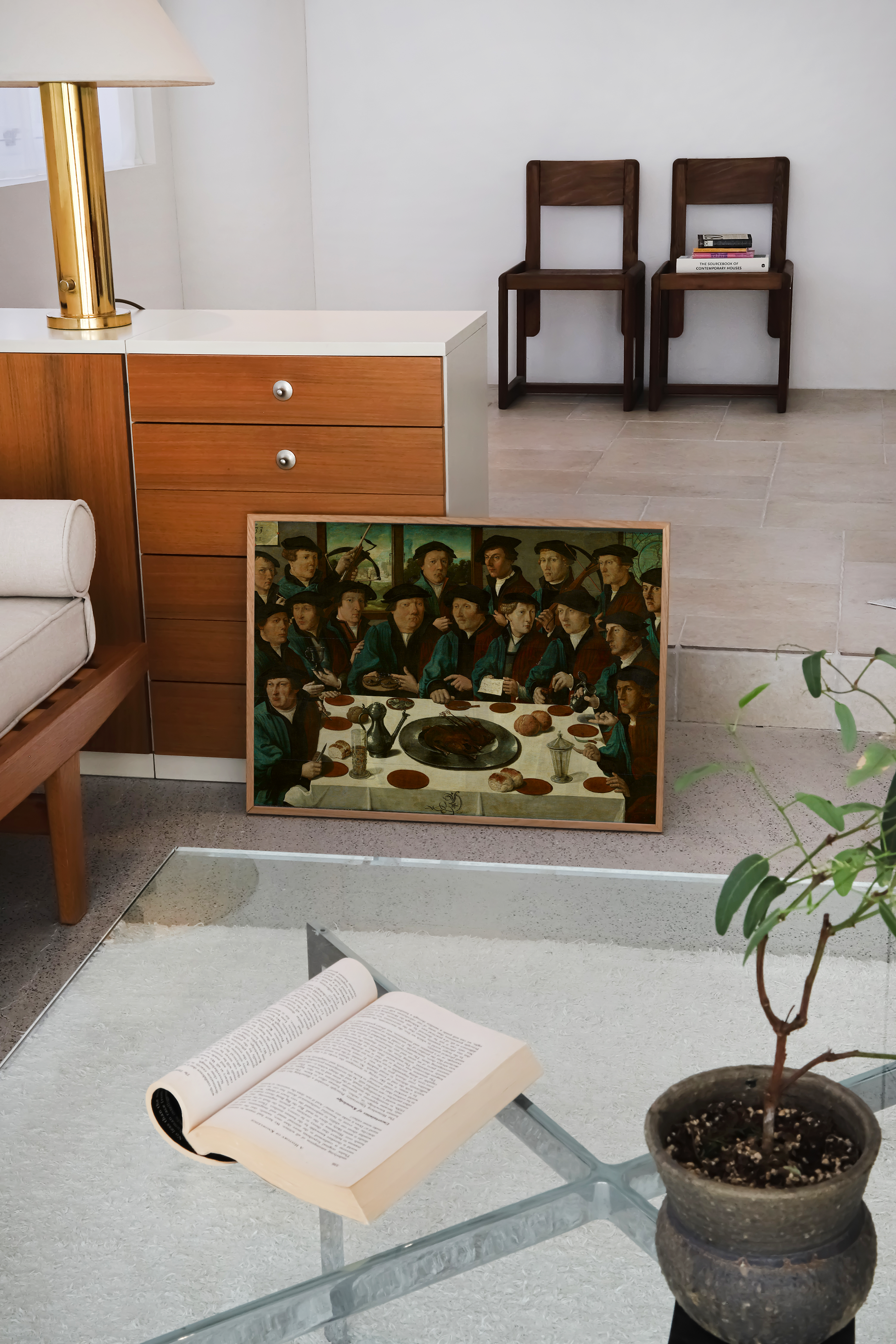 Dirck Barendsz - Schutters aan de maaltijd poster van schilderij