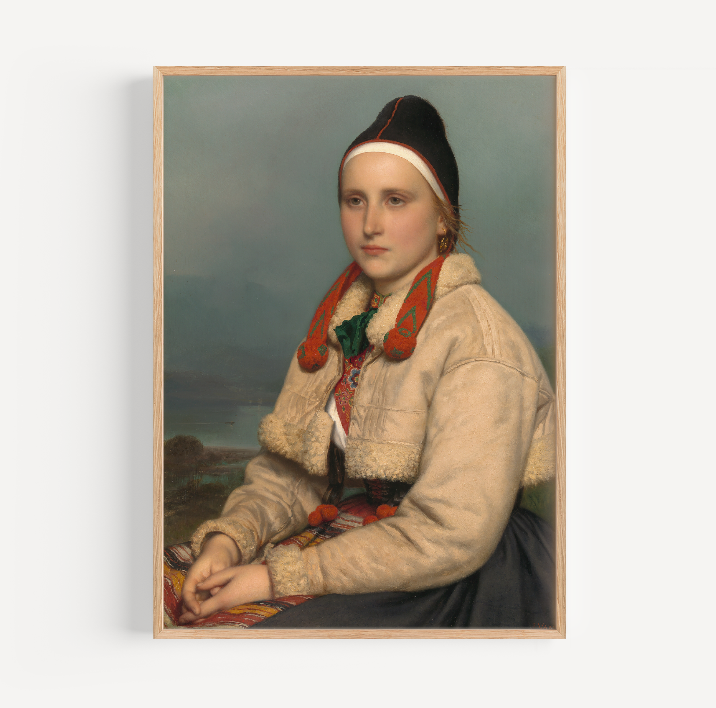 Jozef H.F. van Lerius - Meisje uit Dalarne Poster van schilderij