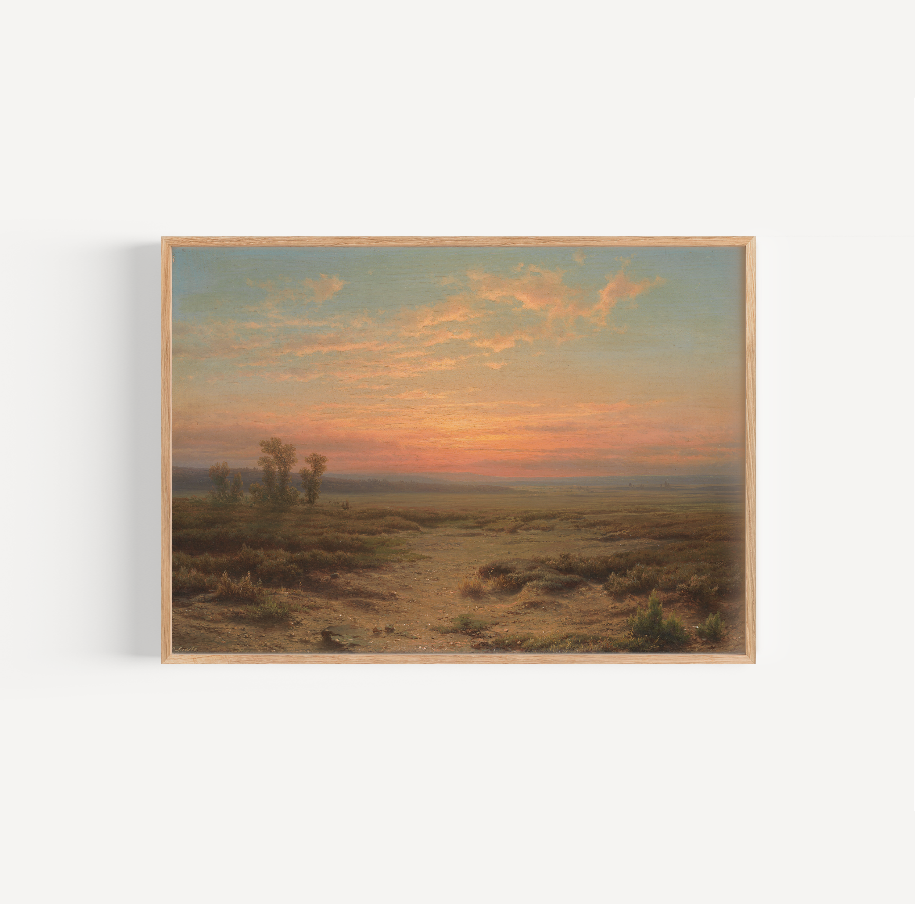 Cornelis Lieste - Heide bij avond poster van schilderij