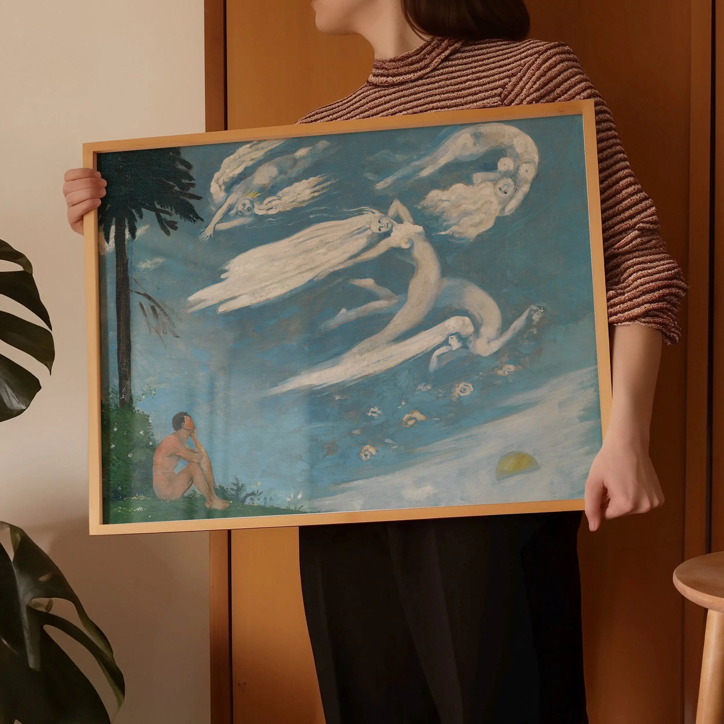 Gestileerde surrealistische schildering in lijst voor Arnold Peter Weisz Kubínčan Composition Poster