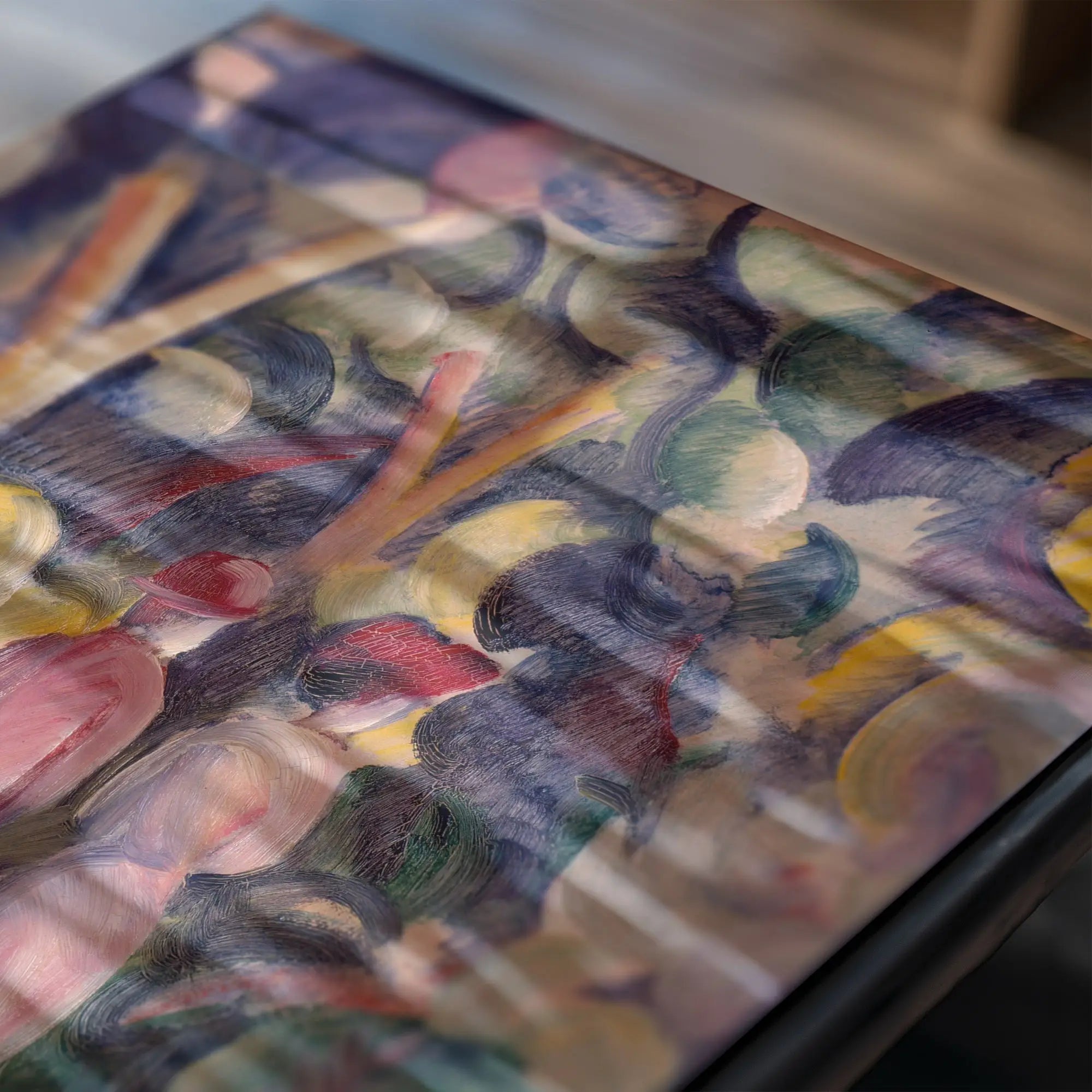 Abstract patroon geweven stof bij August Macke Poster Paar in het Bos