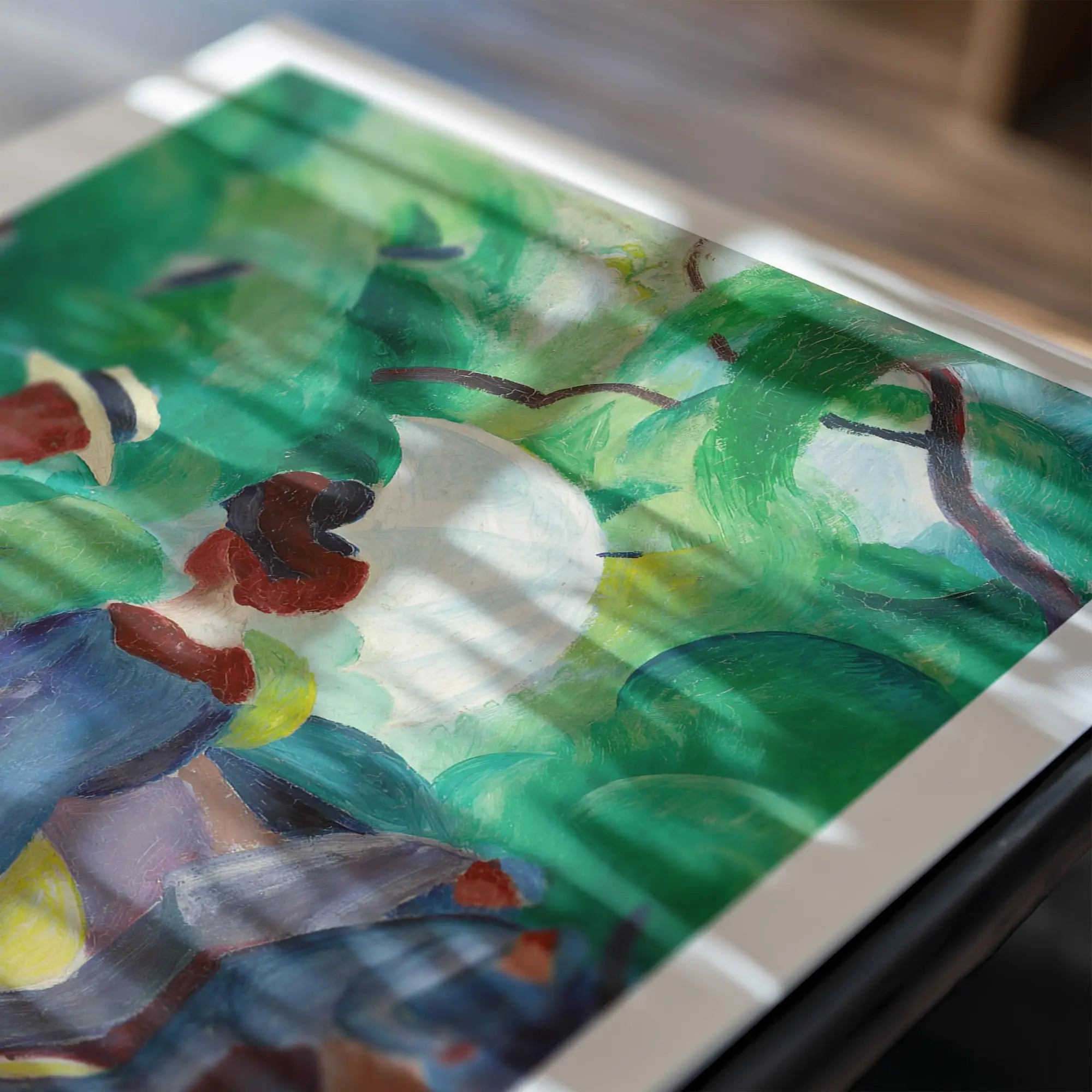 Impressionistische schildering van een vijver voor de August Macke Promenade Poster