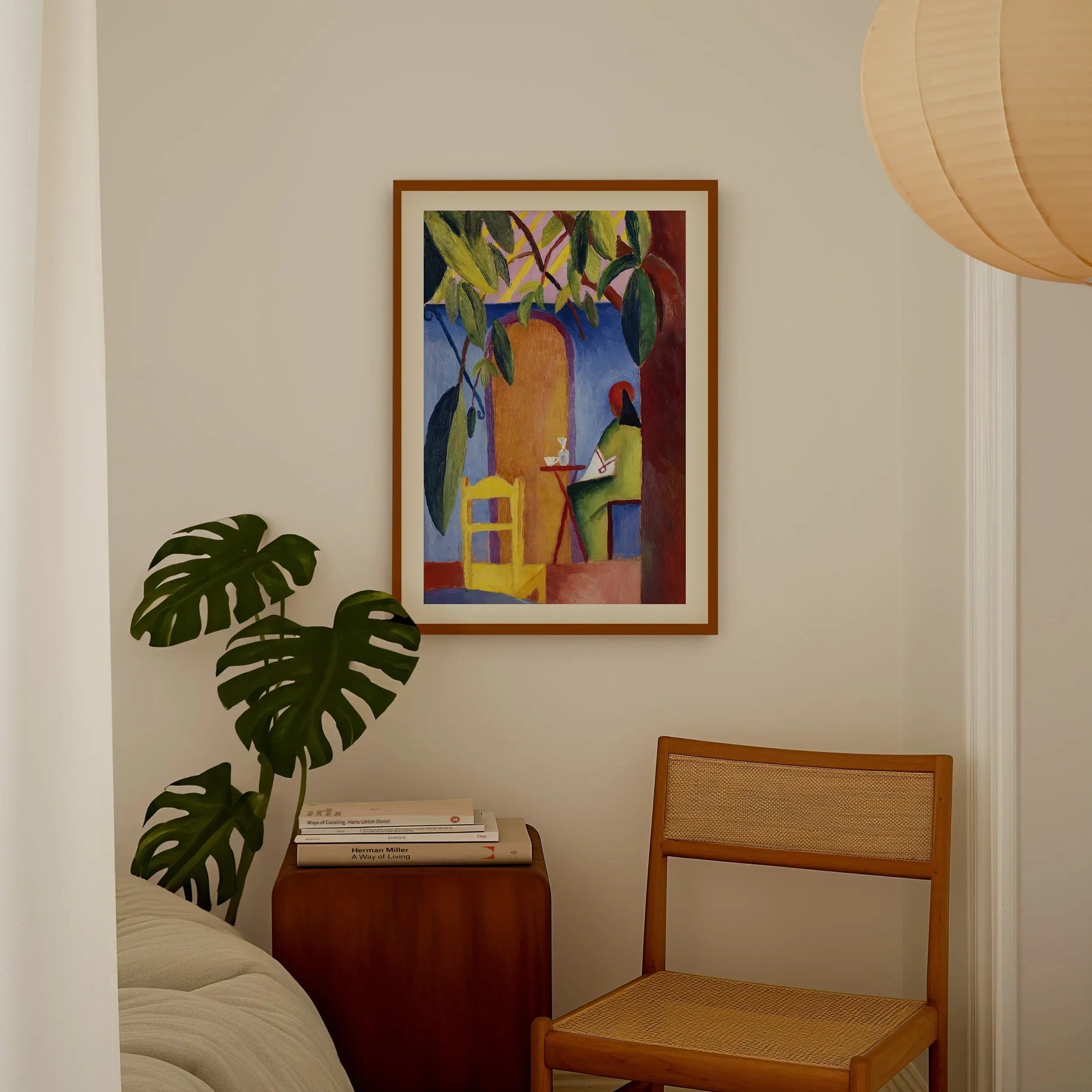 Kader met kleurrijk schilderij uit de August Macke Turkish Café Poster