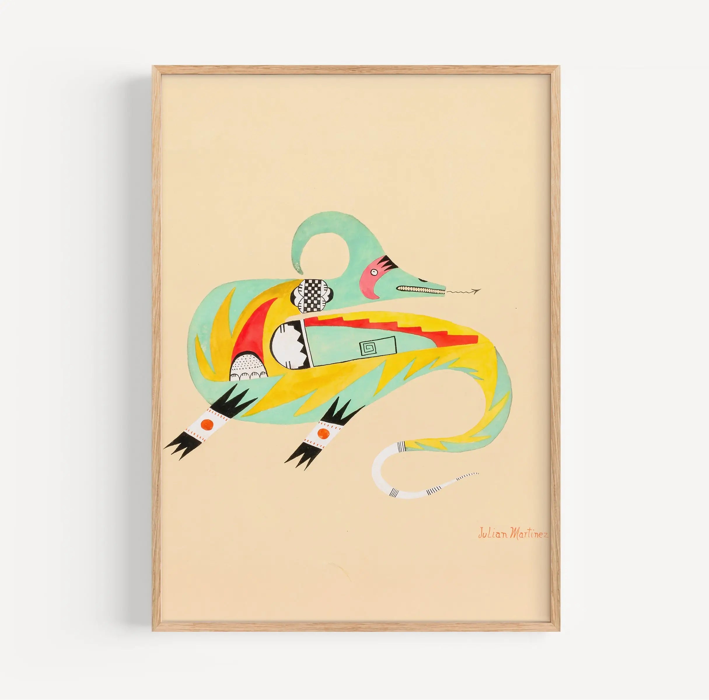 Gepersonaliseerd Aubrey Poster deurgeluid met kleurrijk abstract dierkunstwerk