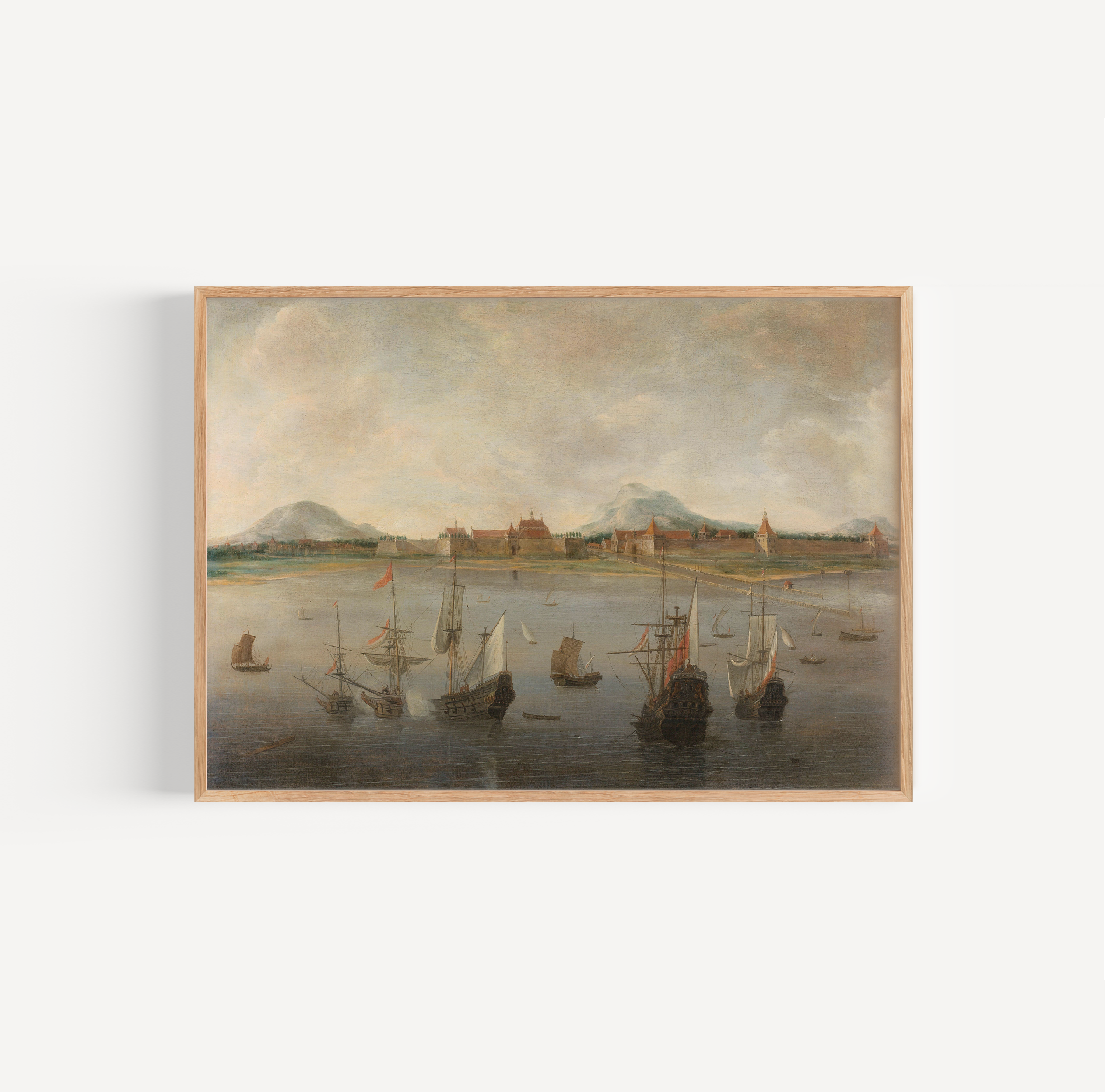 Gezicht van Batavia - Poster van schilderij