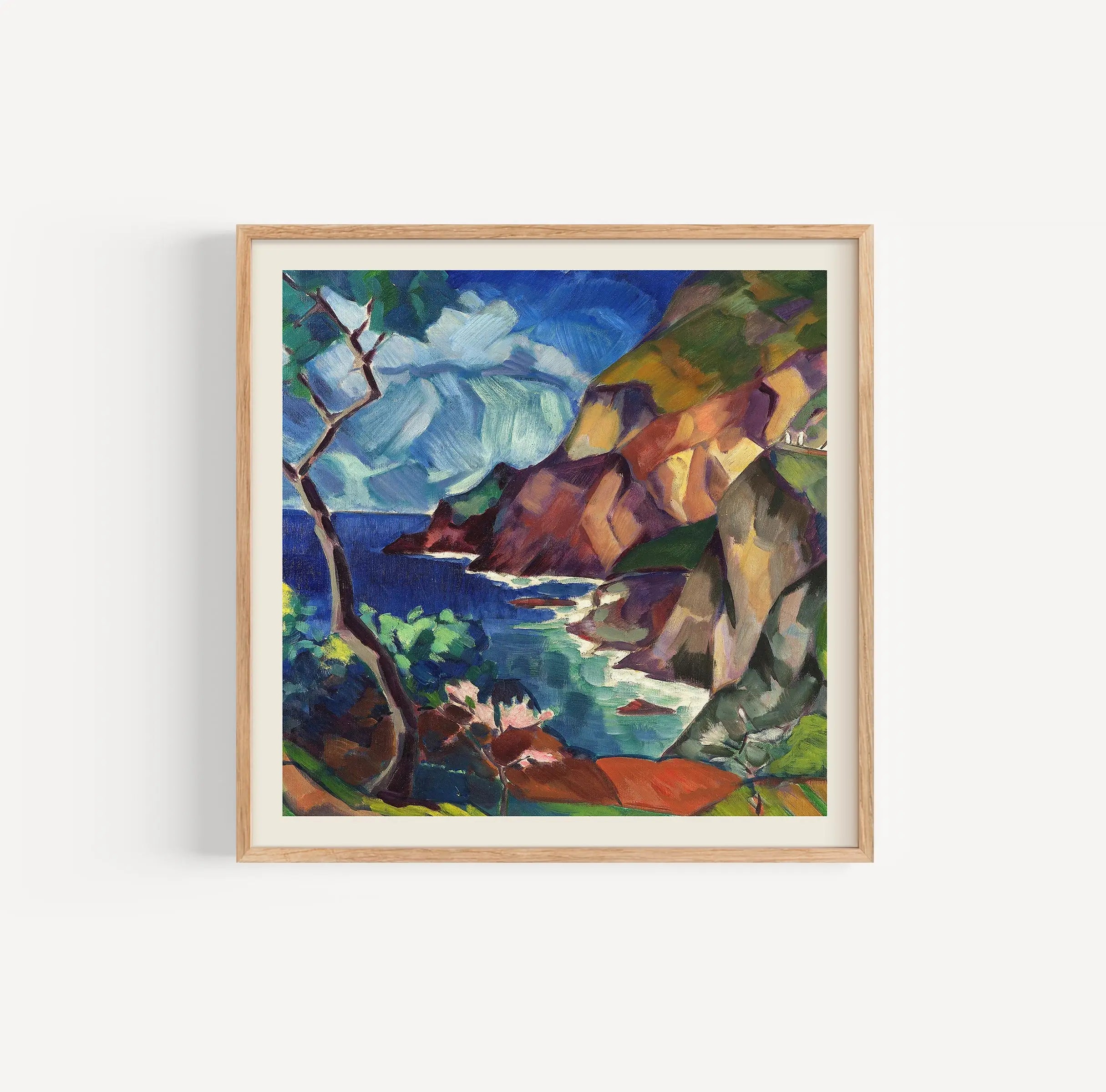 Gehangen landschapsschilderij in het product Capri Poster deur Konrad Mägi
