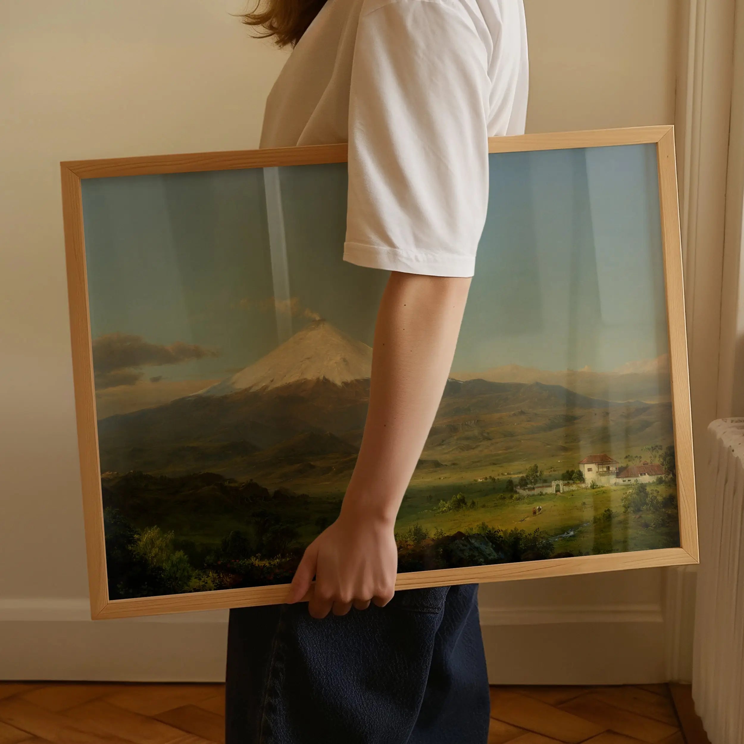 Gepaste landschapsschildering ingelijst op het Cotopaxi Poster door Frederic Edwin Church