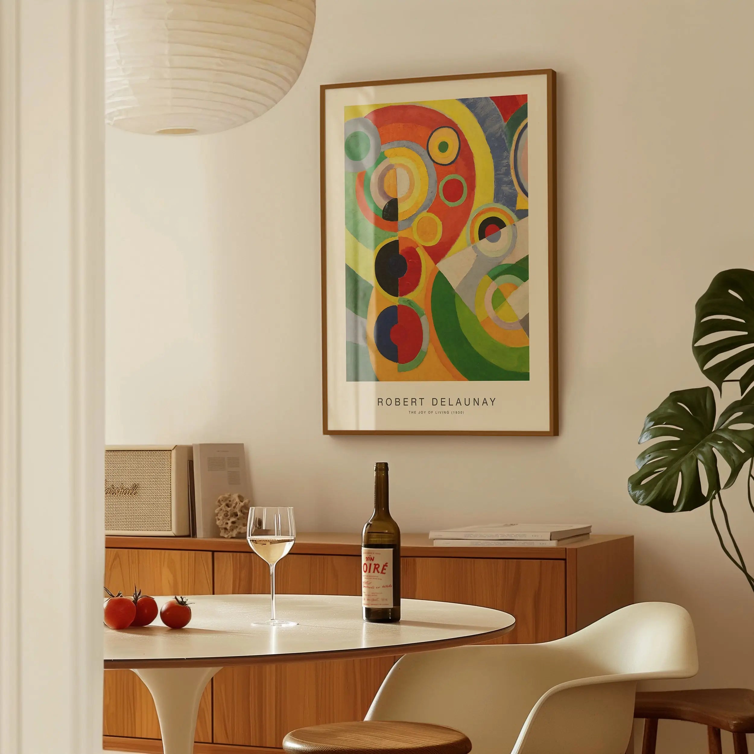 Geverfde abstracte kunstprint poster Delaunay Joy of Living in lijst tonen