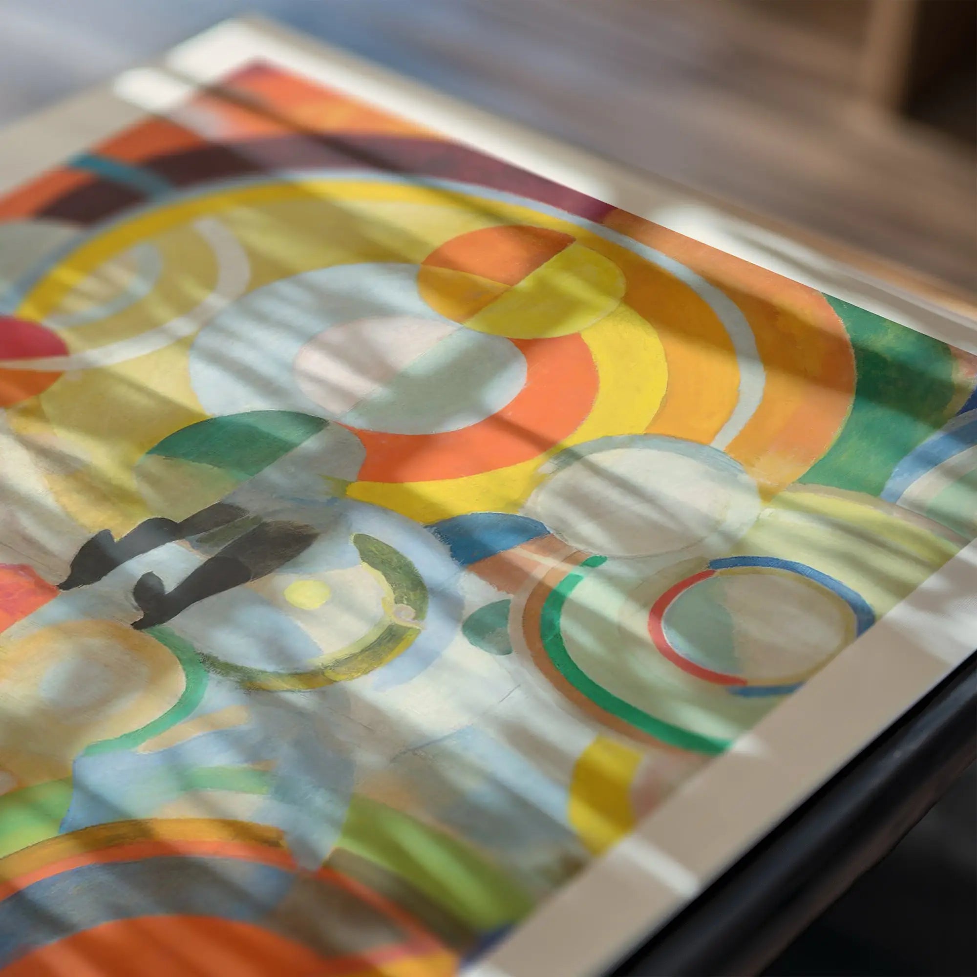 Abstract kleurrijk cirkelkunstwerk voor Delaunay Manège de Cochons Poster