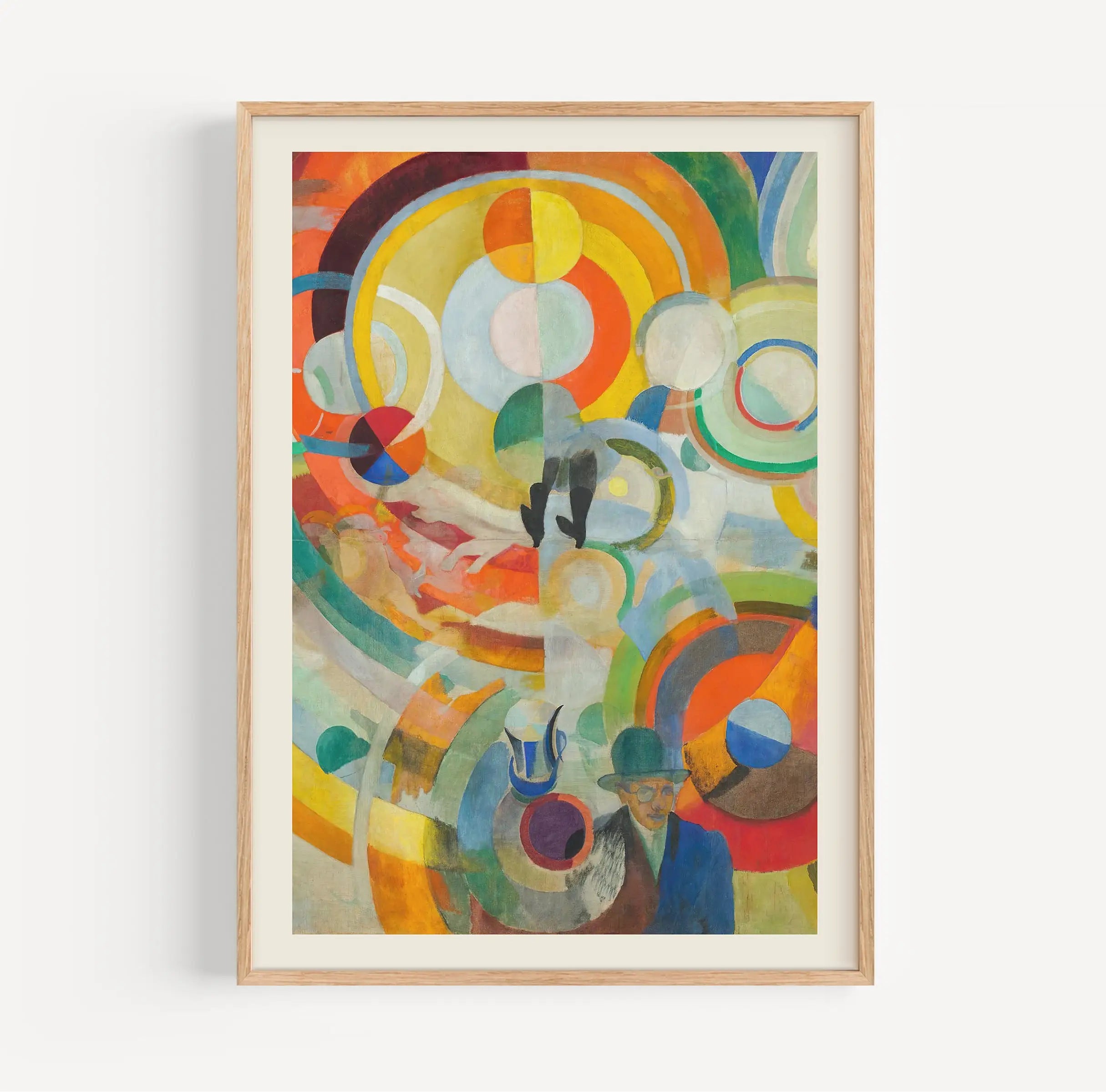 Gekaderd abstract schilderij uit de Delaunay Manège de Cochons Poster collectie