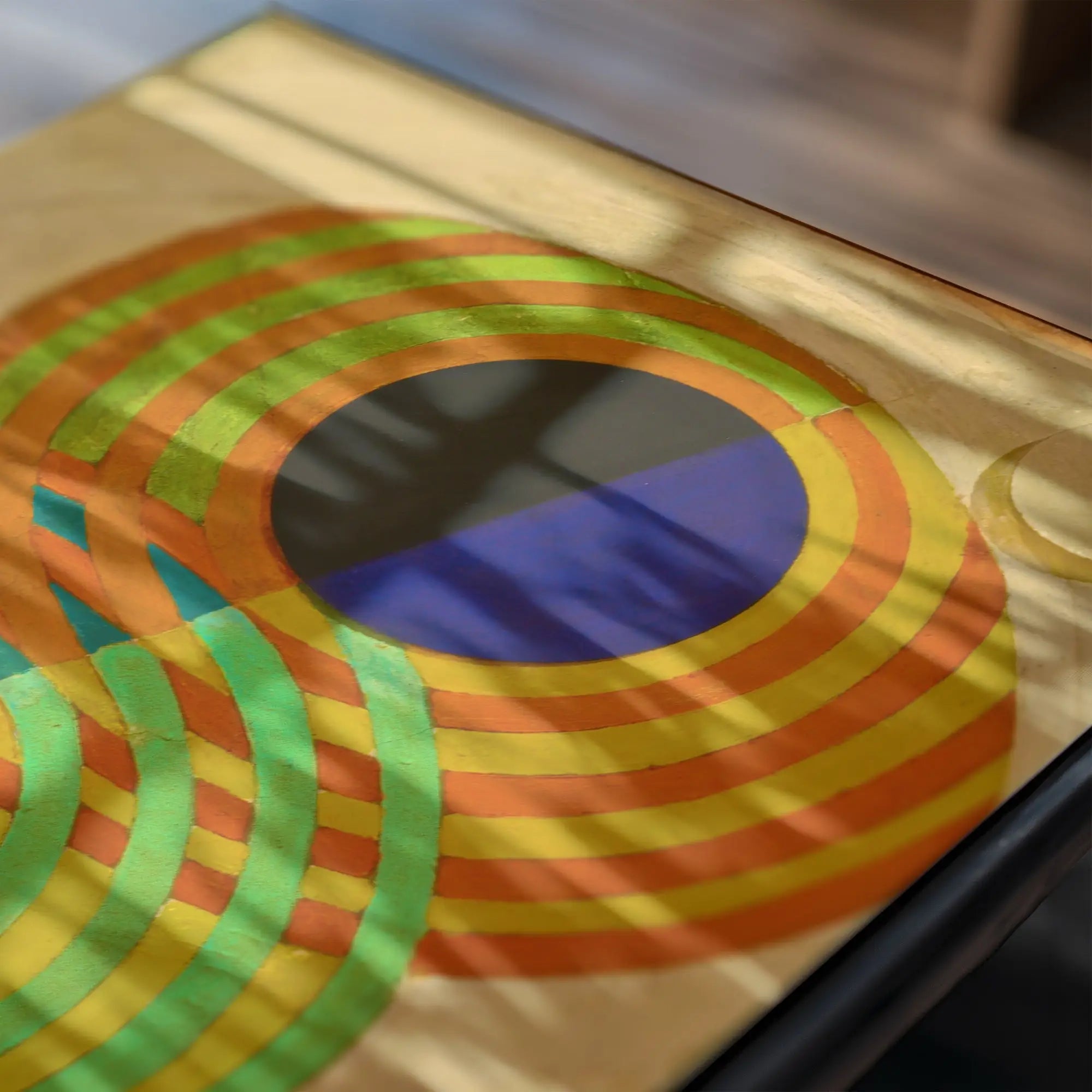 Cirkelpatronen stof met het Delaunay Relief Rhythms Poster design