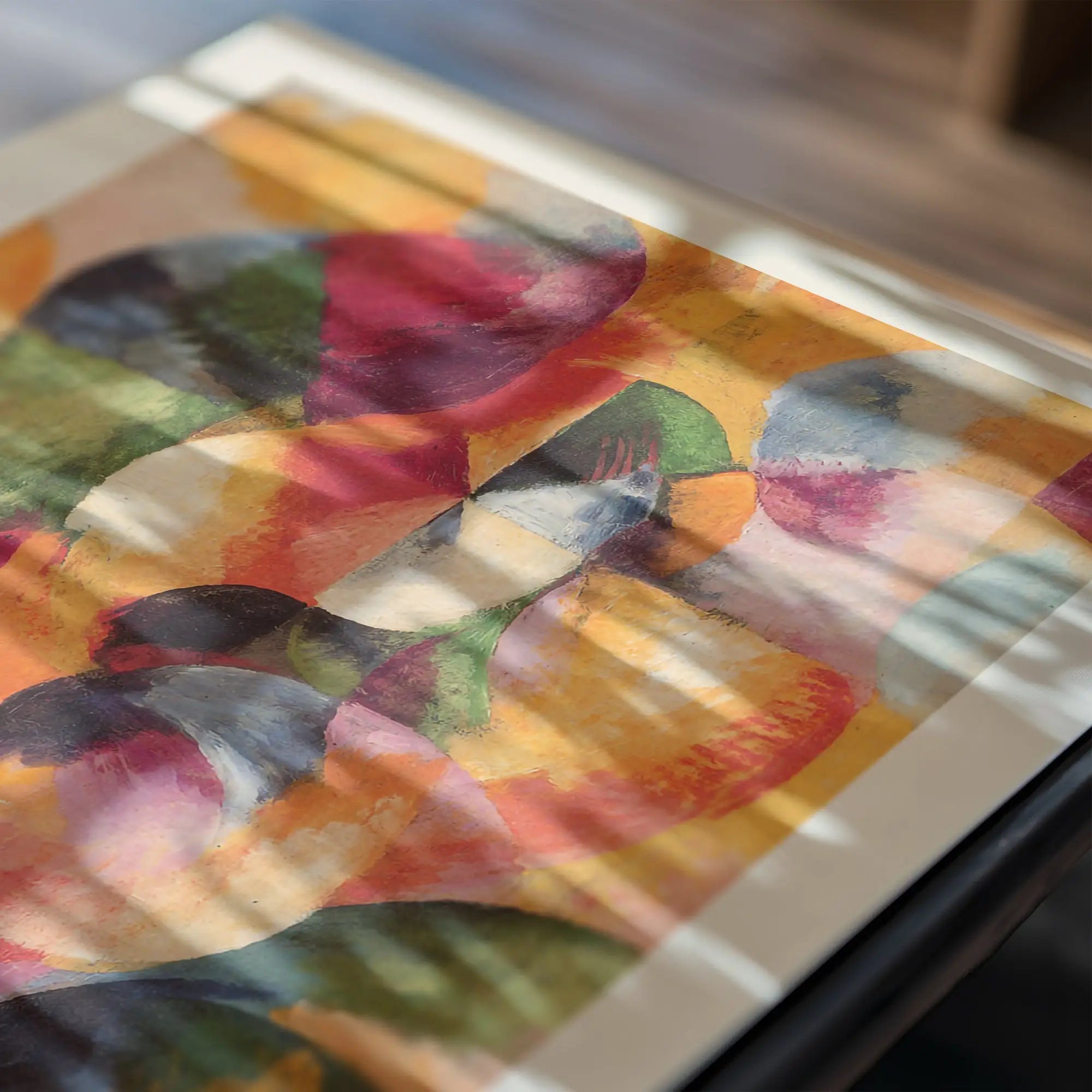 Colorful abstract watercolor painting voor Delaunay Sunlight Poster art print