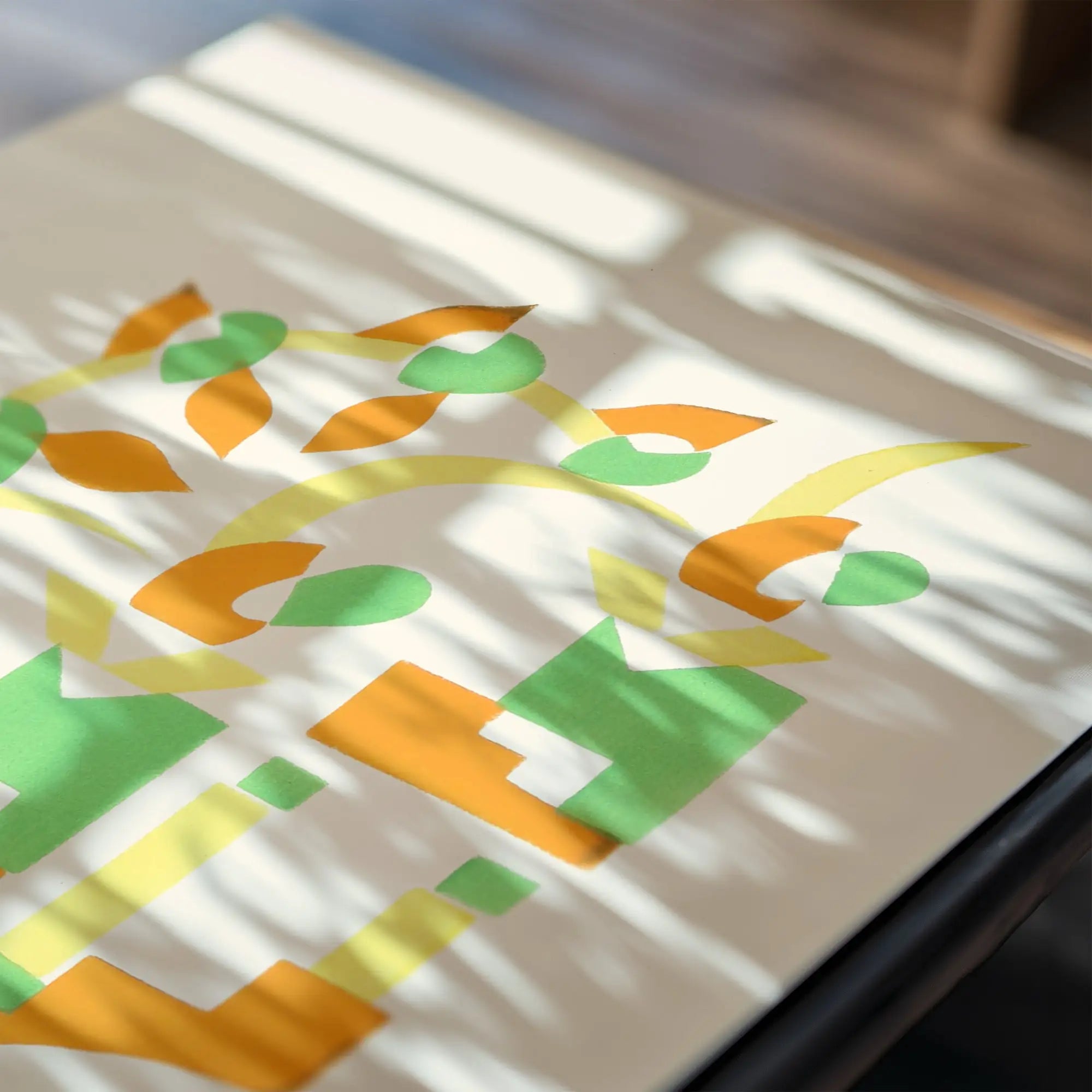 Abstract patroon stoff voor Fleurs Texte Poster decoratieve muurkunst
