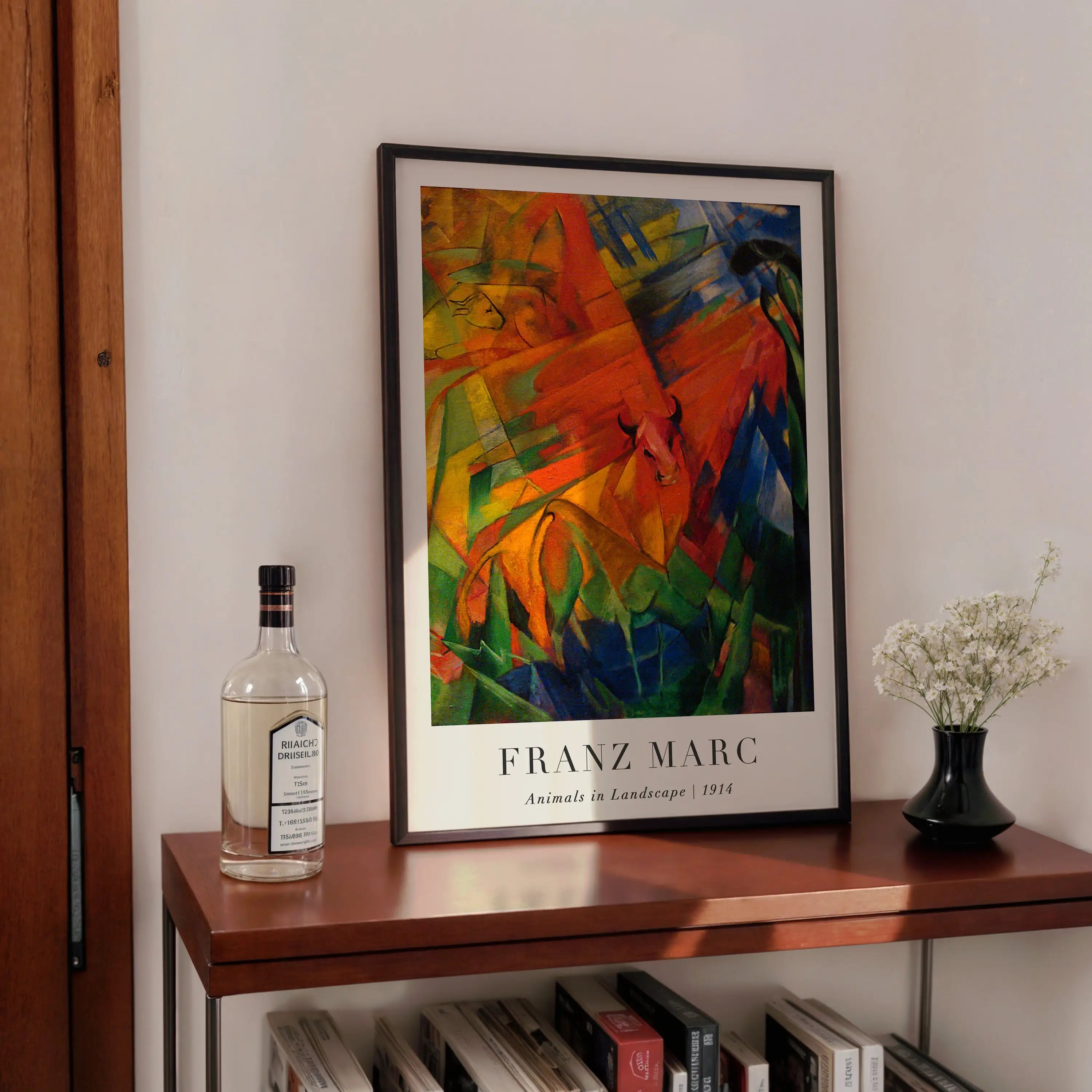 Gesloten Franz Marc schildering in lijst uit de Dieren in Landschap Poster