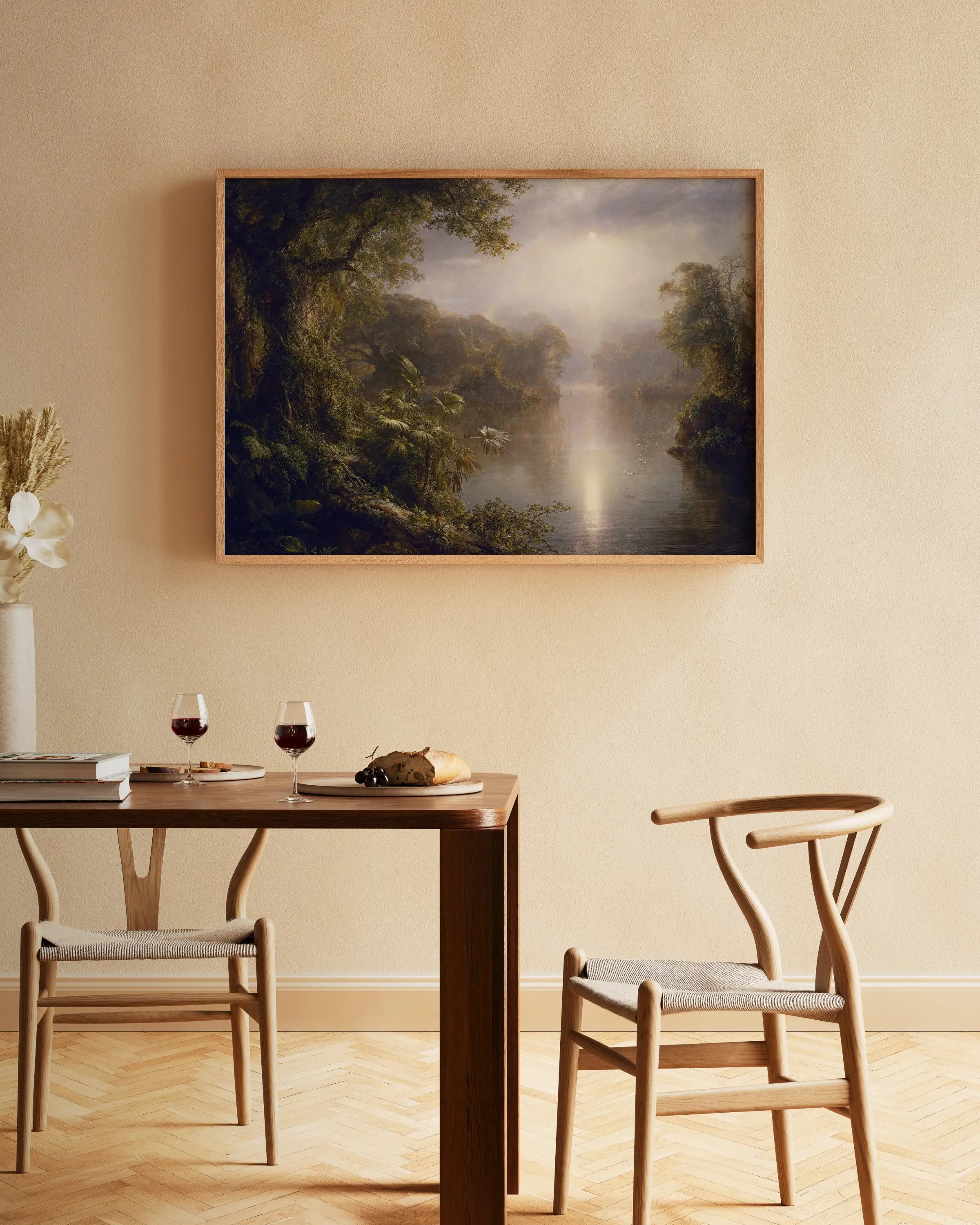Geleid landschapsschilderij in lijst, Frederic Church El Rio de Luz Poster