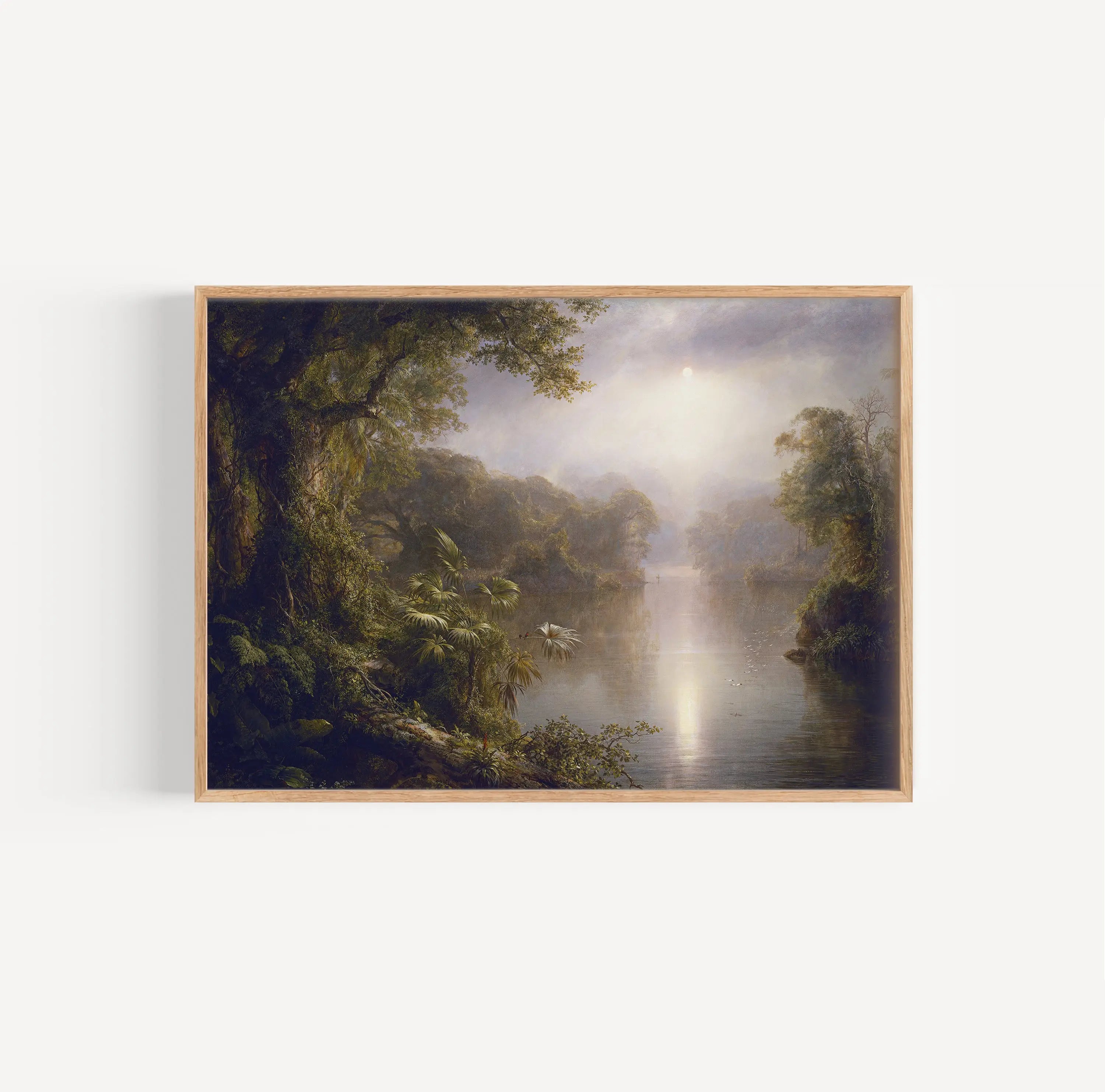Gekoeld landschapsschildering van Frederic Church El Rio de Luz Poster
