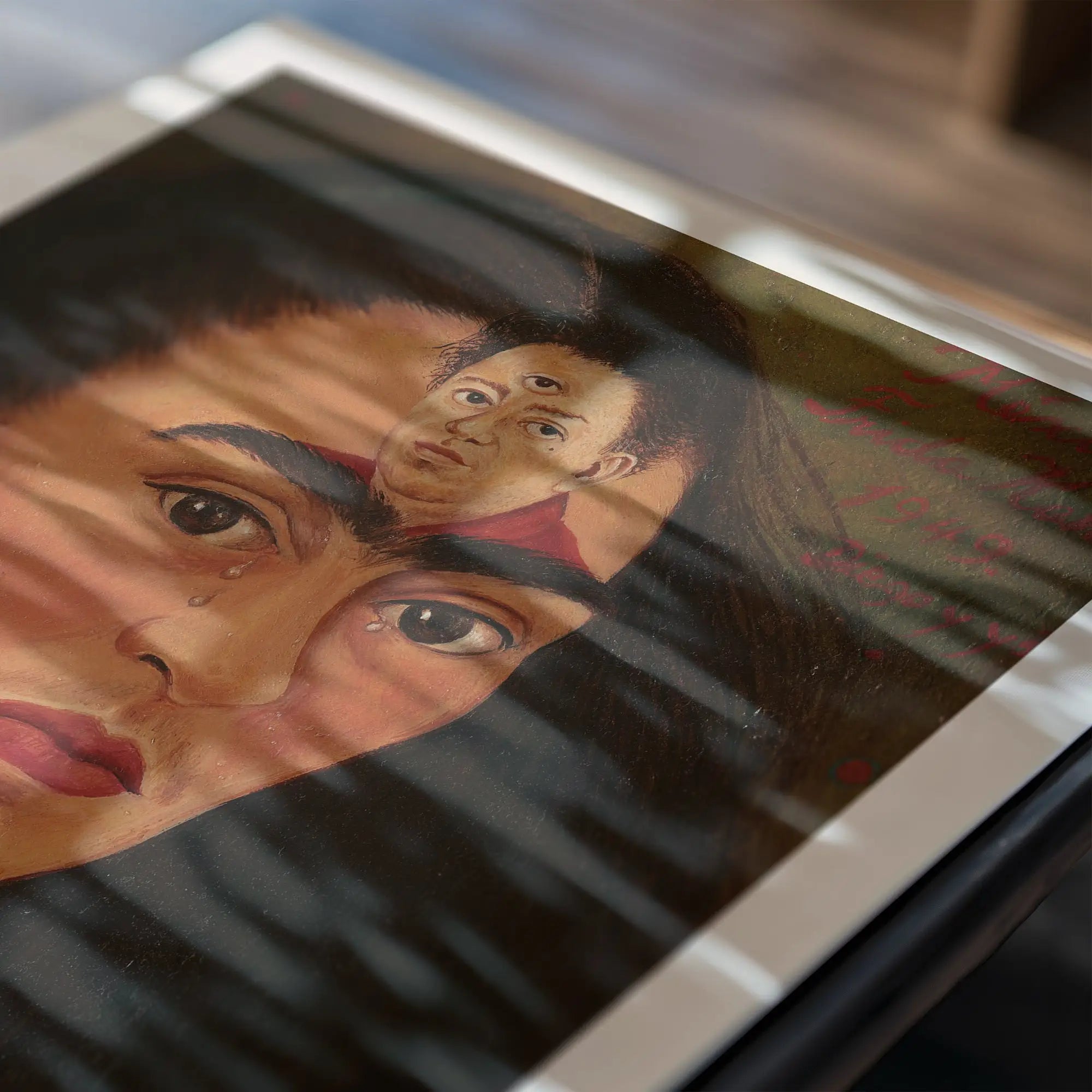 Gepaard frame Frida Kahlo portret met drievoudige ogen man voor de Frida Kahlo Diego and I Poster