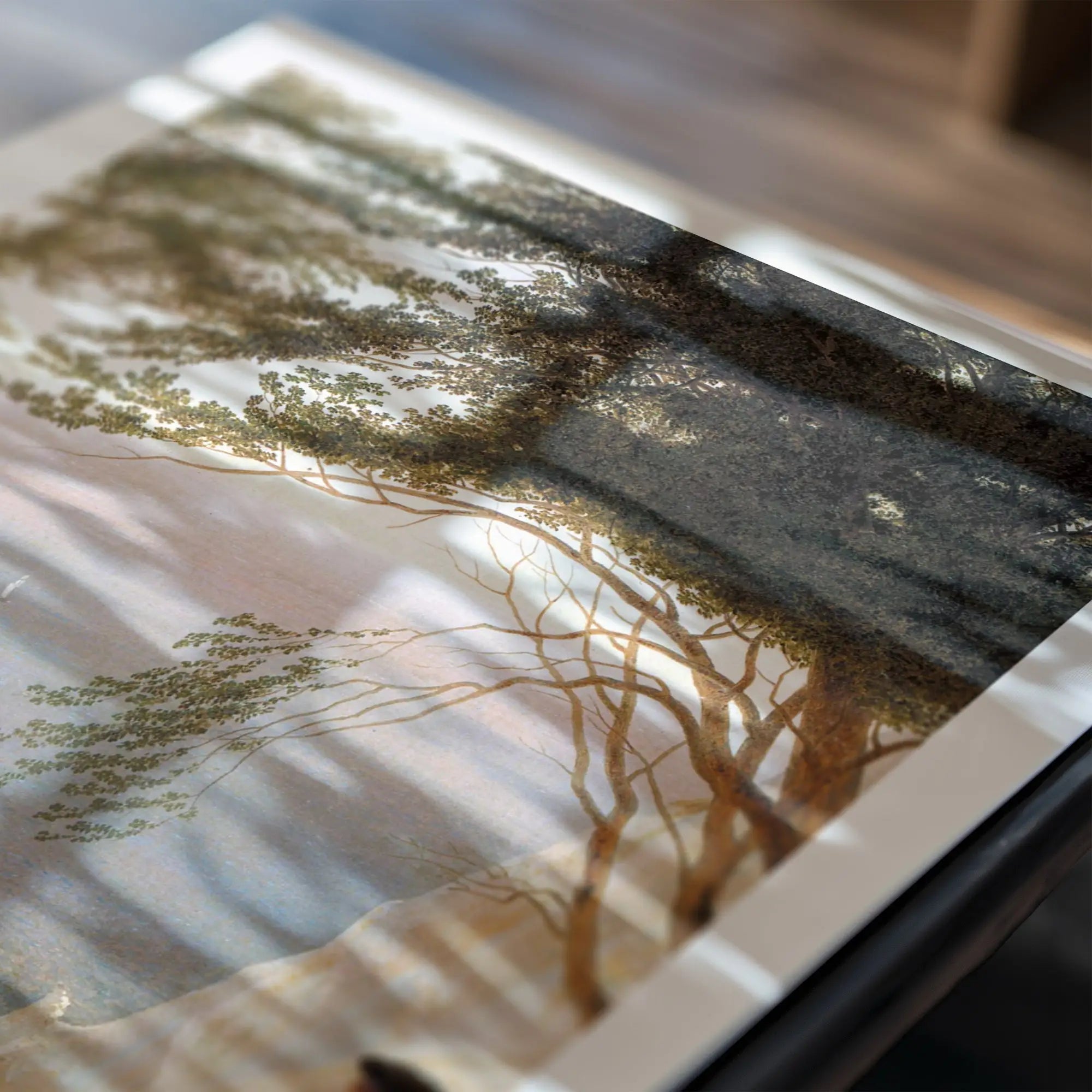Framed tree painting van Friedrichs Kalkkliffen op Rügen poster