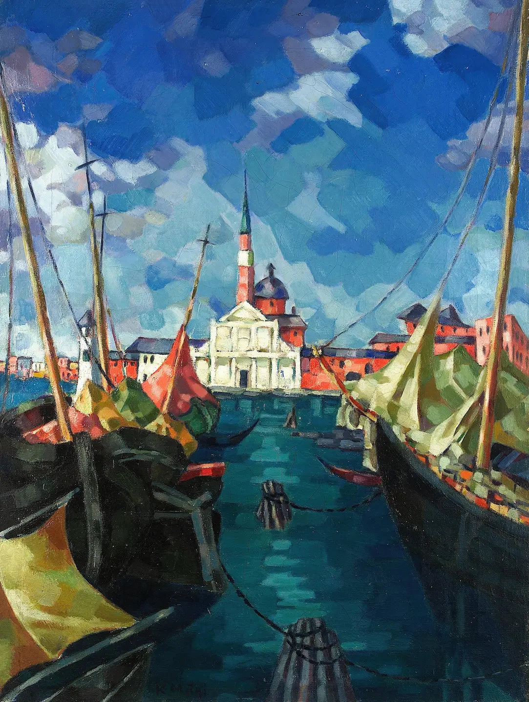 haven met bootjes kunstwerk