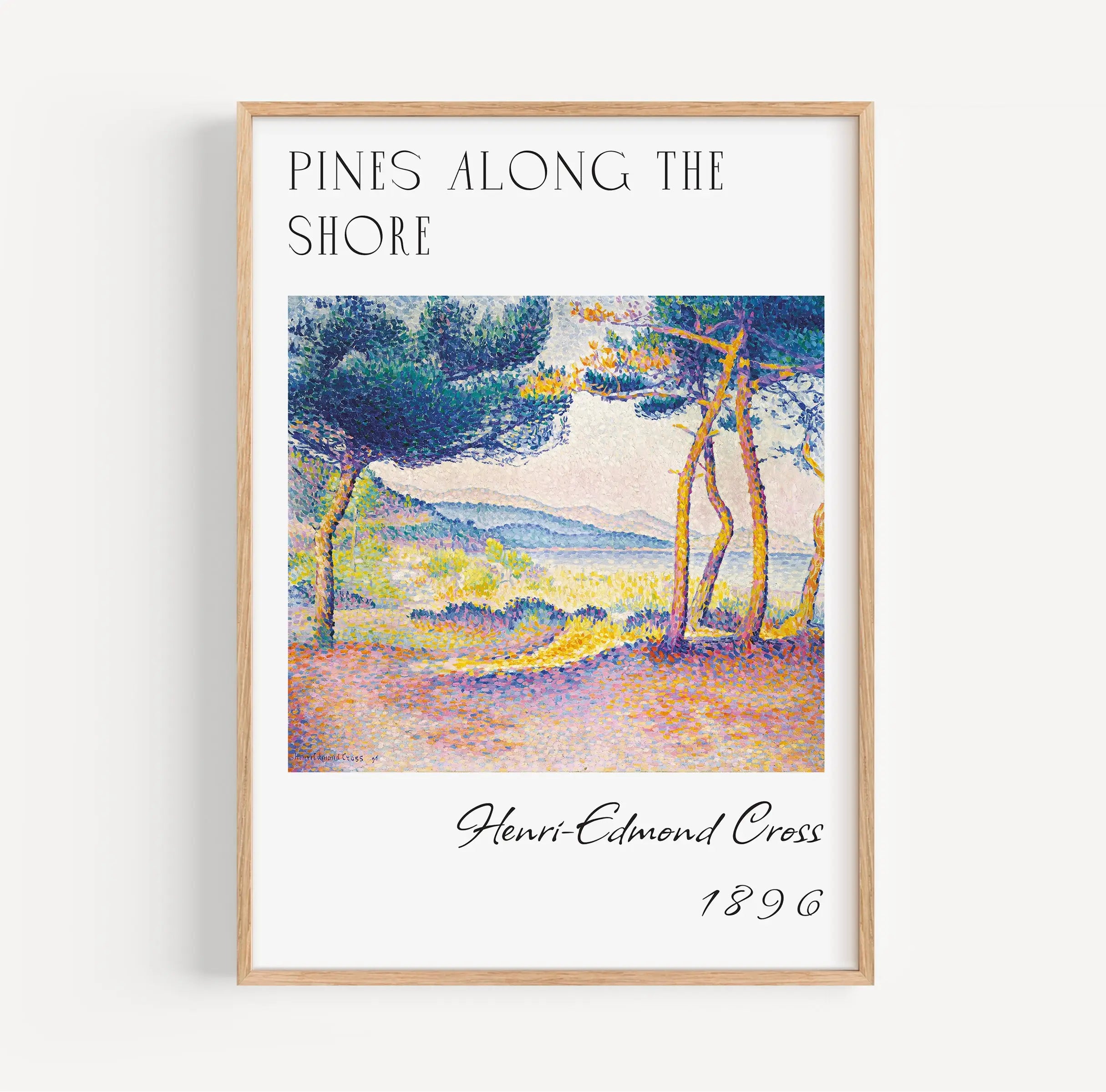 Geprint kunstwerk in lijst van Henri Edmond Cross Pijnbomen aan Zee poster