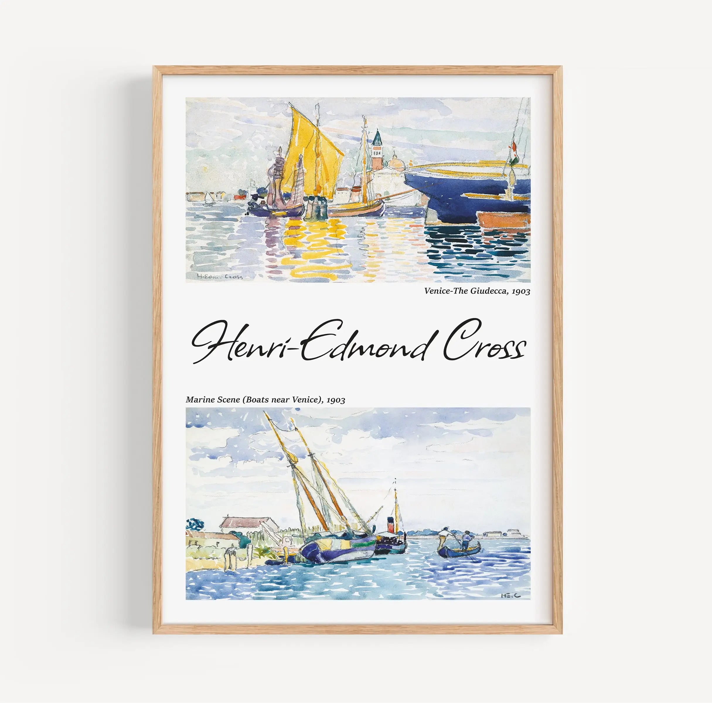 Ingelijst Henri-Edmond Cross kunstwerk uit Venetië poster