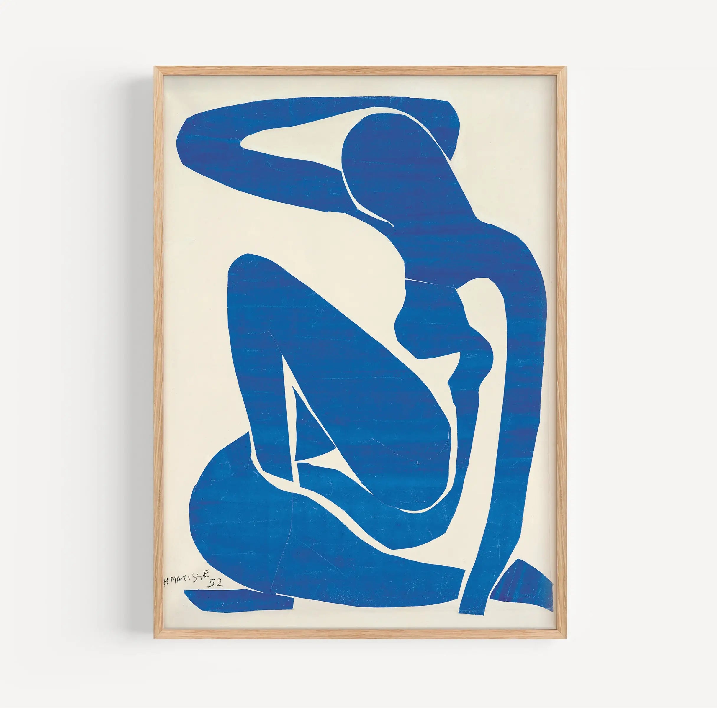 Gehangen blauw abstract figuurprints van Henri Matisse Blue Nude I Poster