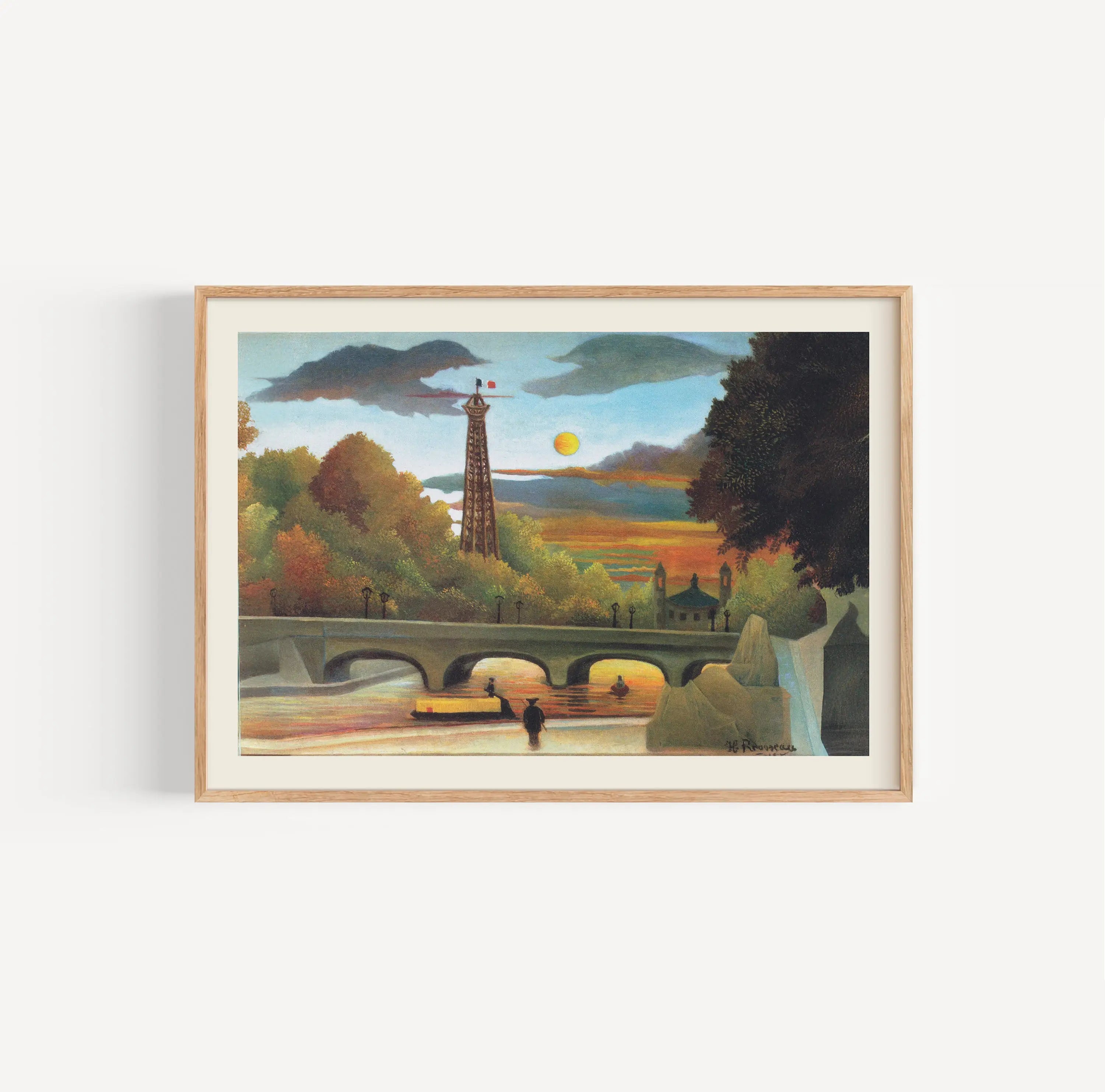Henri Rousseau’s Seine and Eiffel-tower in the sunset Poster
