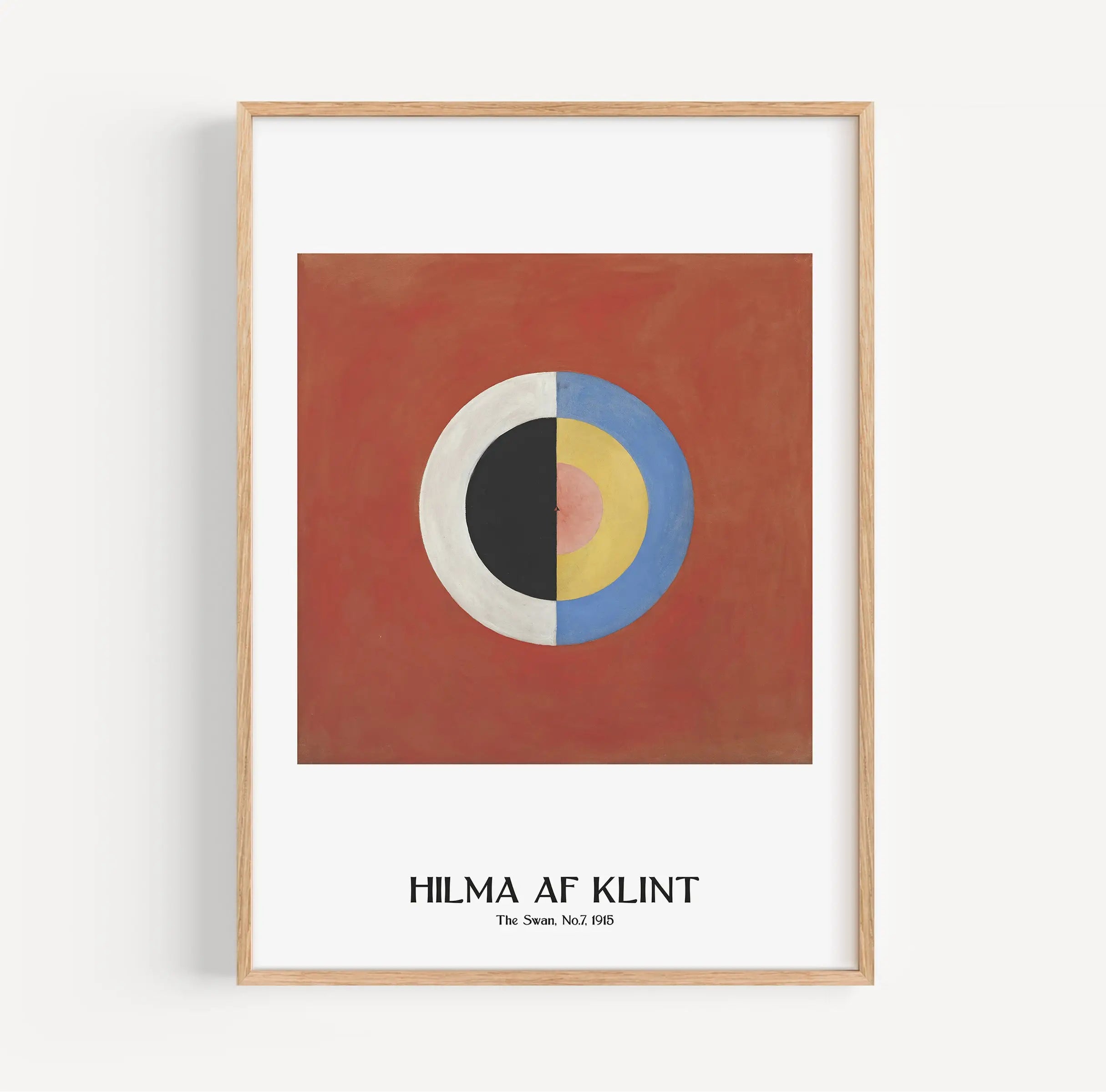 Framed abstract kunstprint van Hilma af Klint De Zwaan No 7 poster