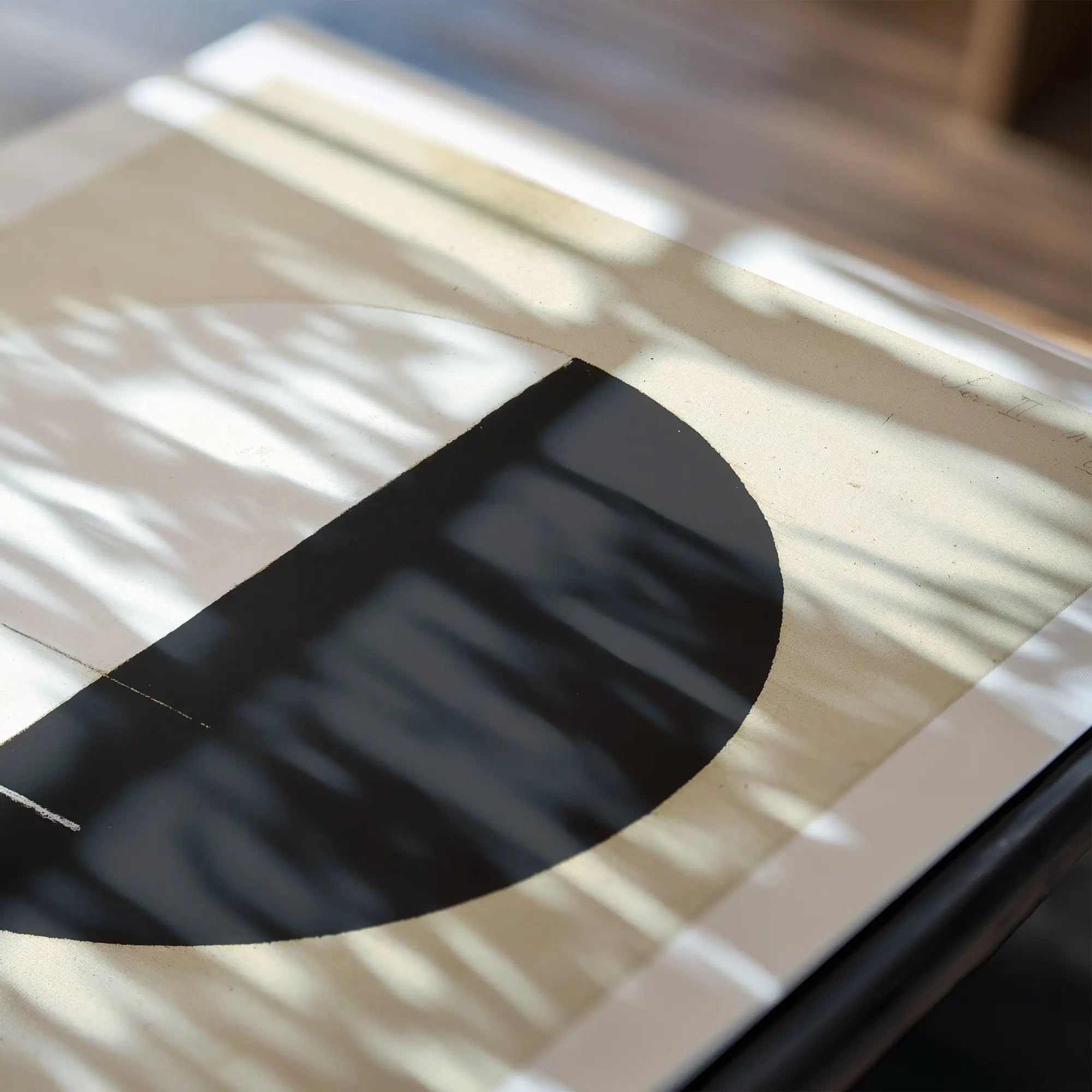 Abstract kunstprint met zwarte halve cirkel voor Hilma af Klint Poster Boeddha’s Aardse Standpunt