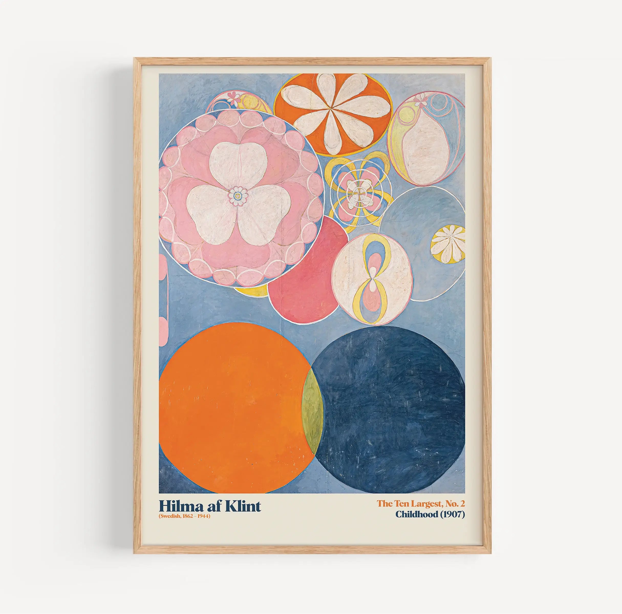 Gepatenteerde abstracte schildering in lijst voor Hilma af Klint Poster De Tien Grootste Nr 2