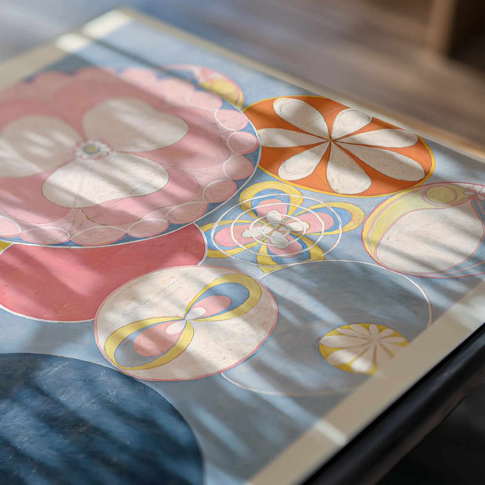 Kleurrijk bloemenpatroon gevouwen tray voor Hilma af Klint Poster De Tien Grootste Nr. 2