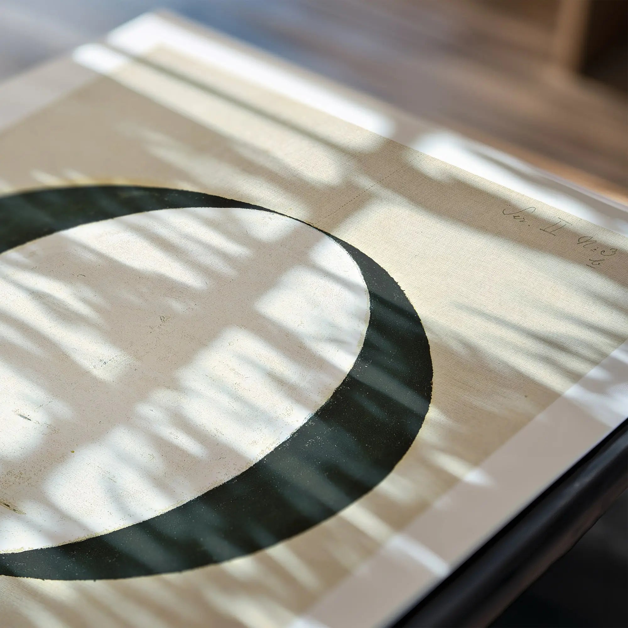 Zwart-wit cirkelachtig ontwerp op Hilma af Klint poster Judendomens en Hedendomens Standpunt No.3A