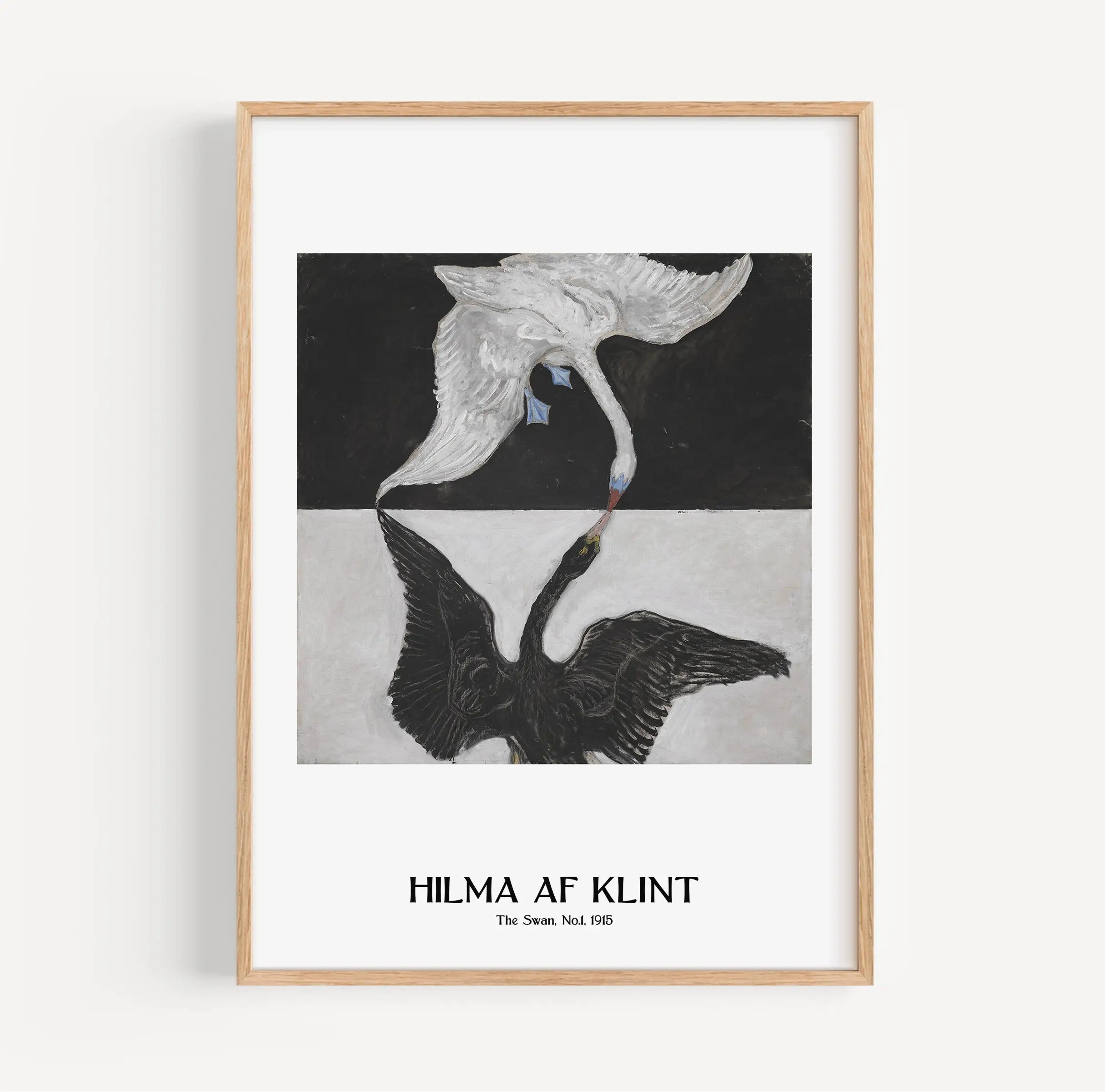 Gepubliceerd swan kunstwerk in lijst voor Hilma af Klint De Zwaan No 1 Poster