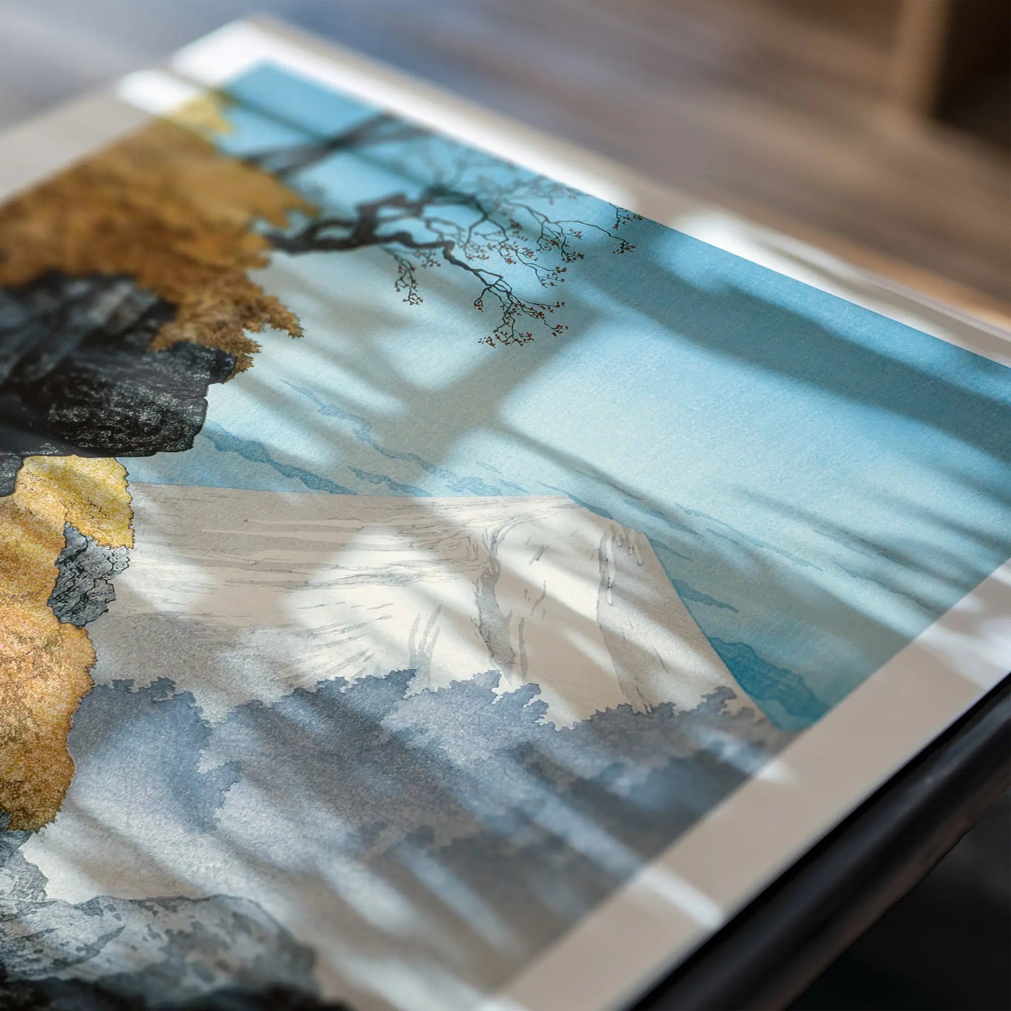 Landschapsfoto met bomen en kliffen van Hiroaki Takahashi Mount Ashitaka Poster