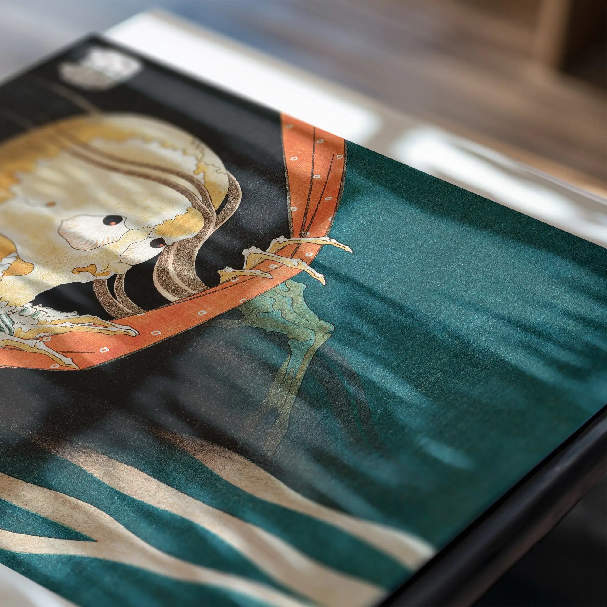 Artistieke box met gestileerde illustratie voor Hokusai Kohada Koheiji Poster