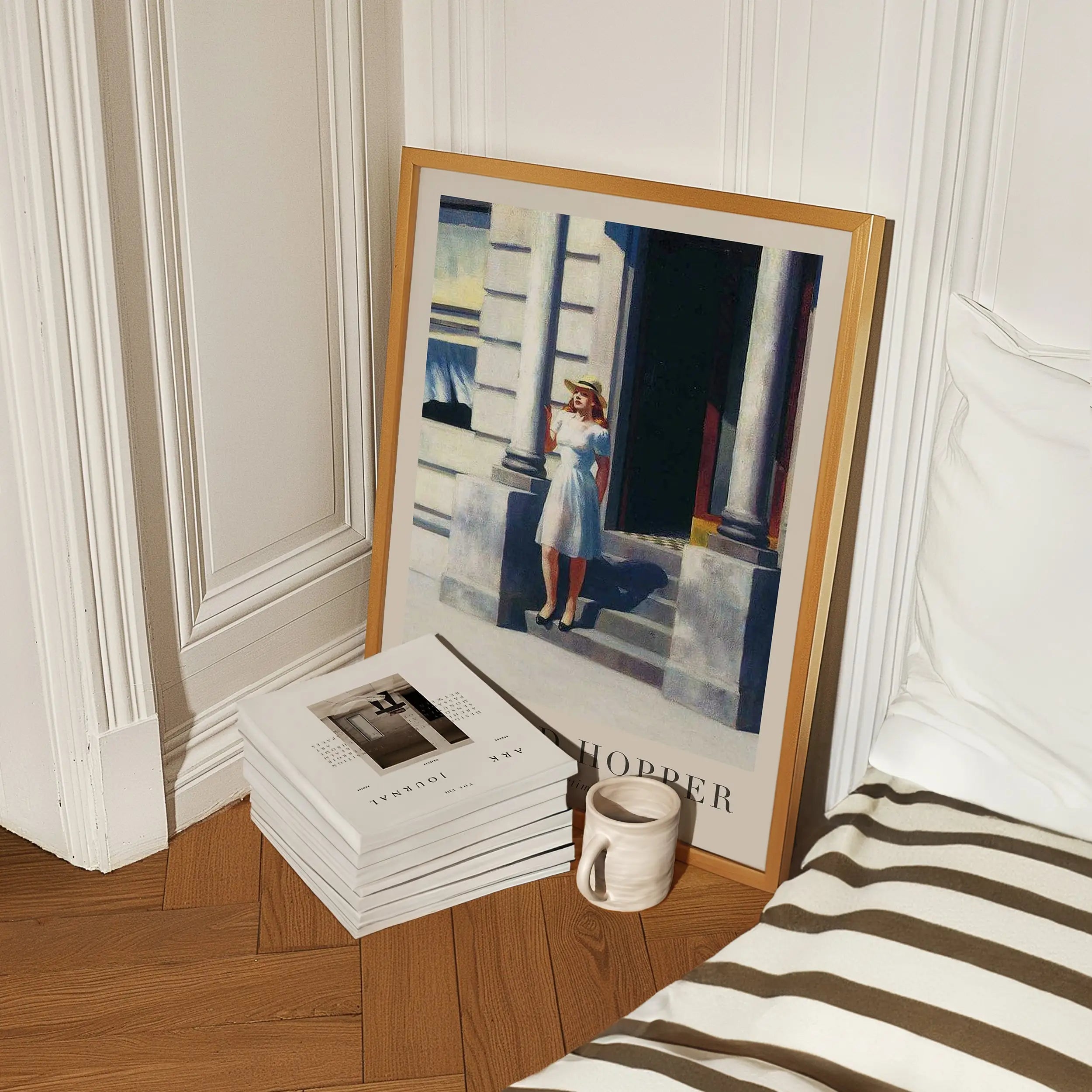 Geverfde Hopper Summertime Poster met frame voor wanddecoratie