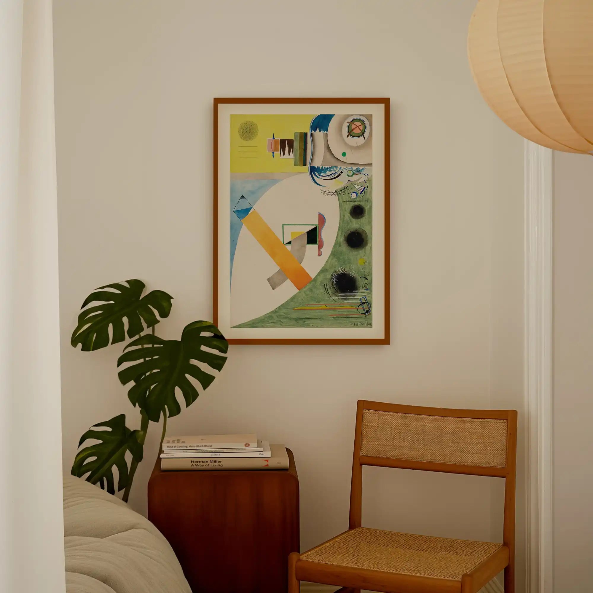 Gekaderde abstracte kunstprint.