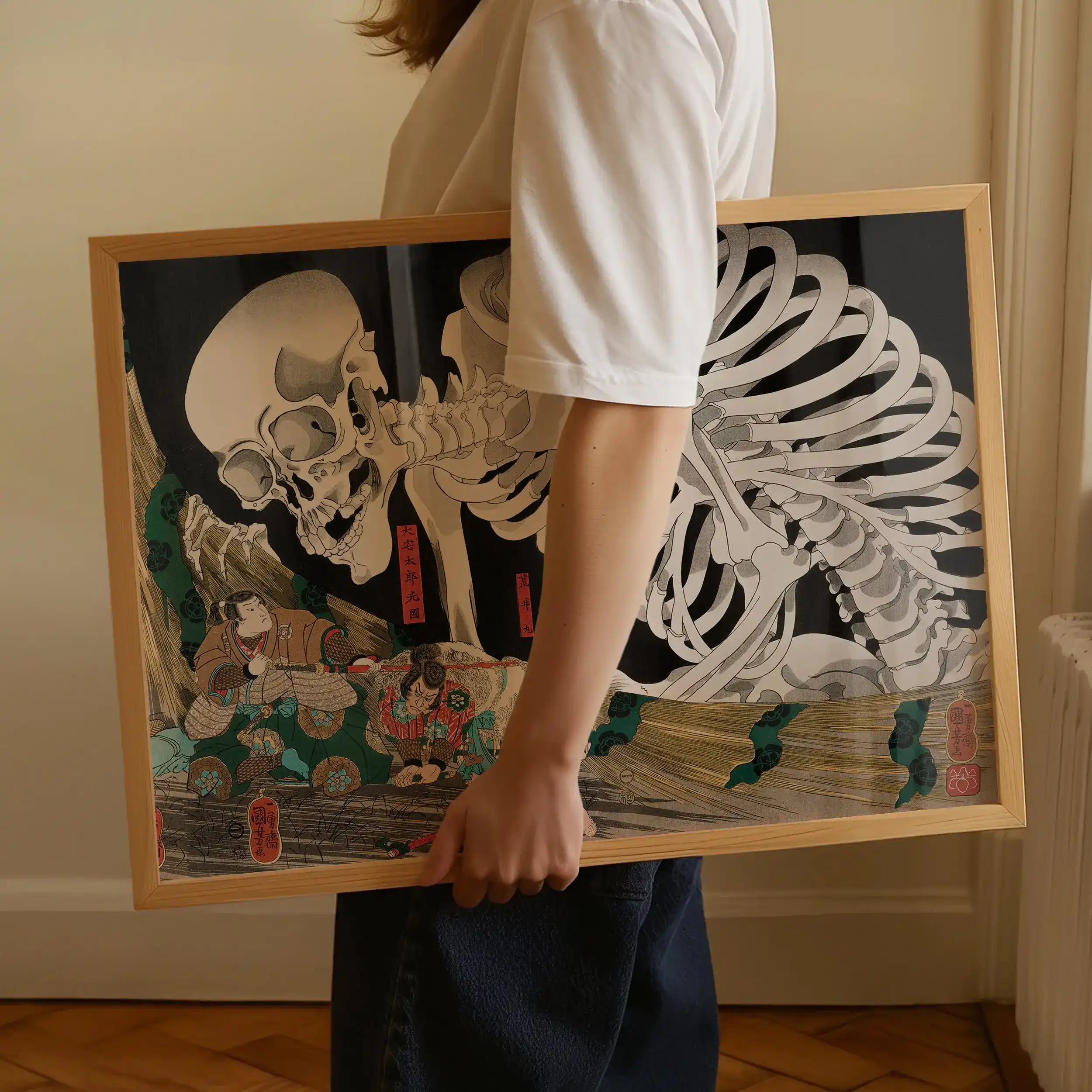 Gepersonaliseerd skeletkunstwerk.