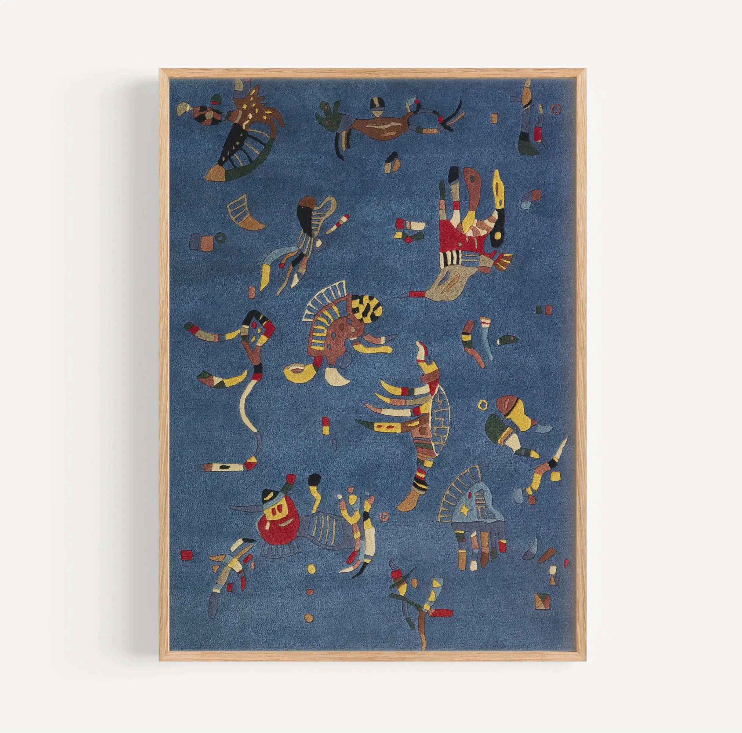 Geboend abstract kunstwerk in lijst voor Kandinsky Bleu de Ciel Poster