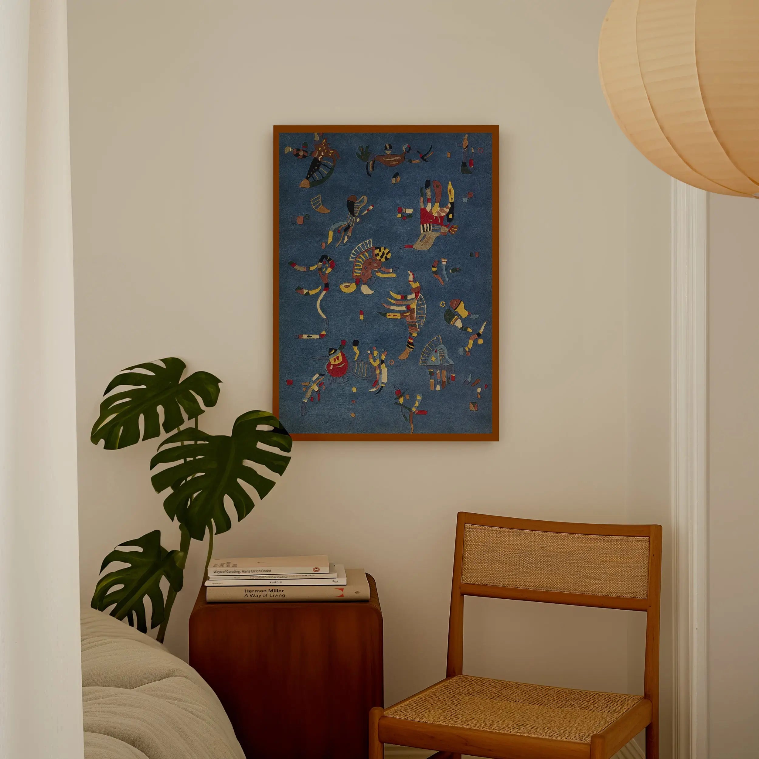 Geslote blauwe kunstwerk in lijst voor Kandinsky Bleu de Ciel Poster