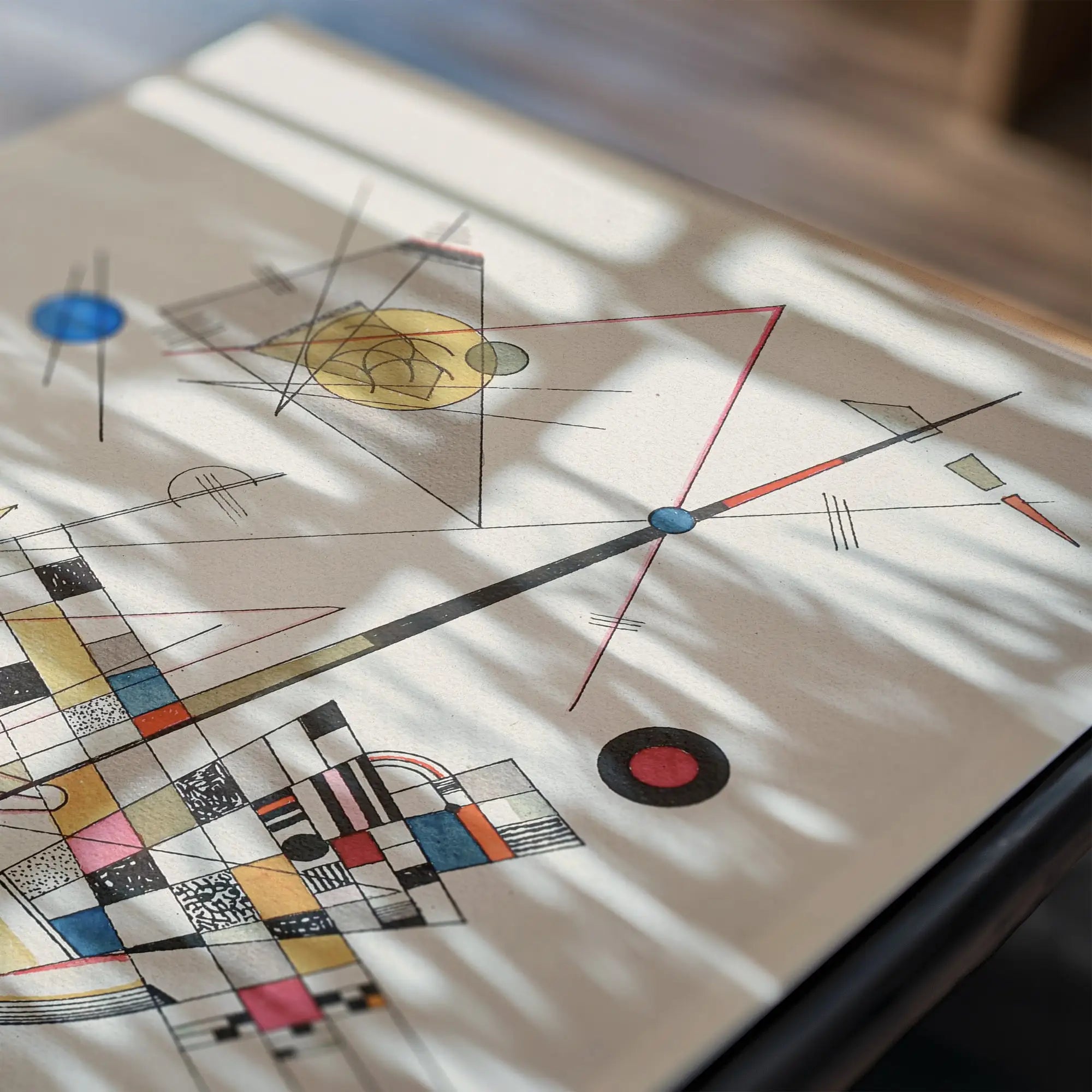Abstracte geometrische schildering op de Kandinsky Delicate Tension Poster
