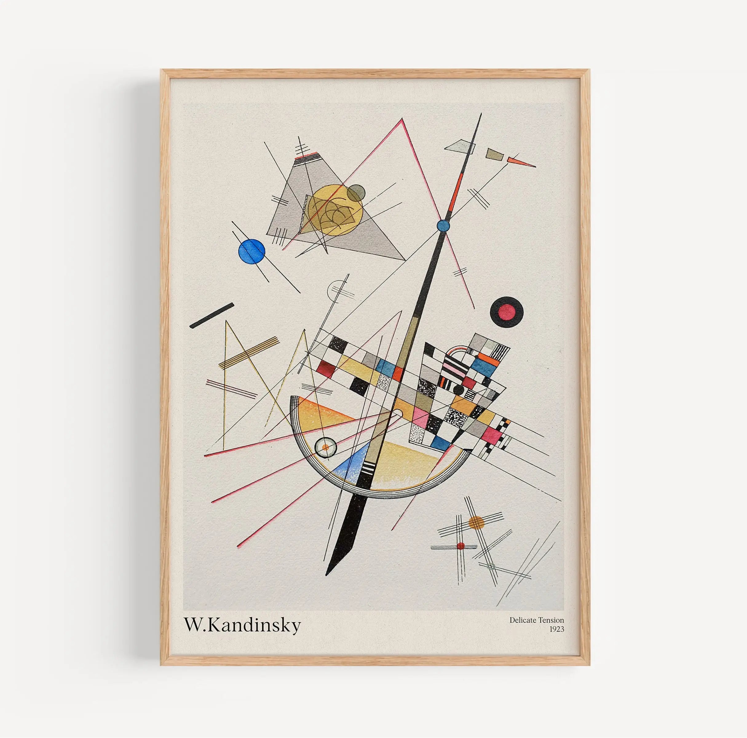 Framed abstract kunstprint van Kandinsky Delicate Tension Poster voor woonkamer decor