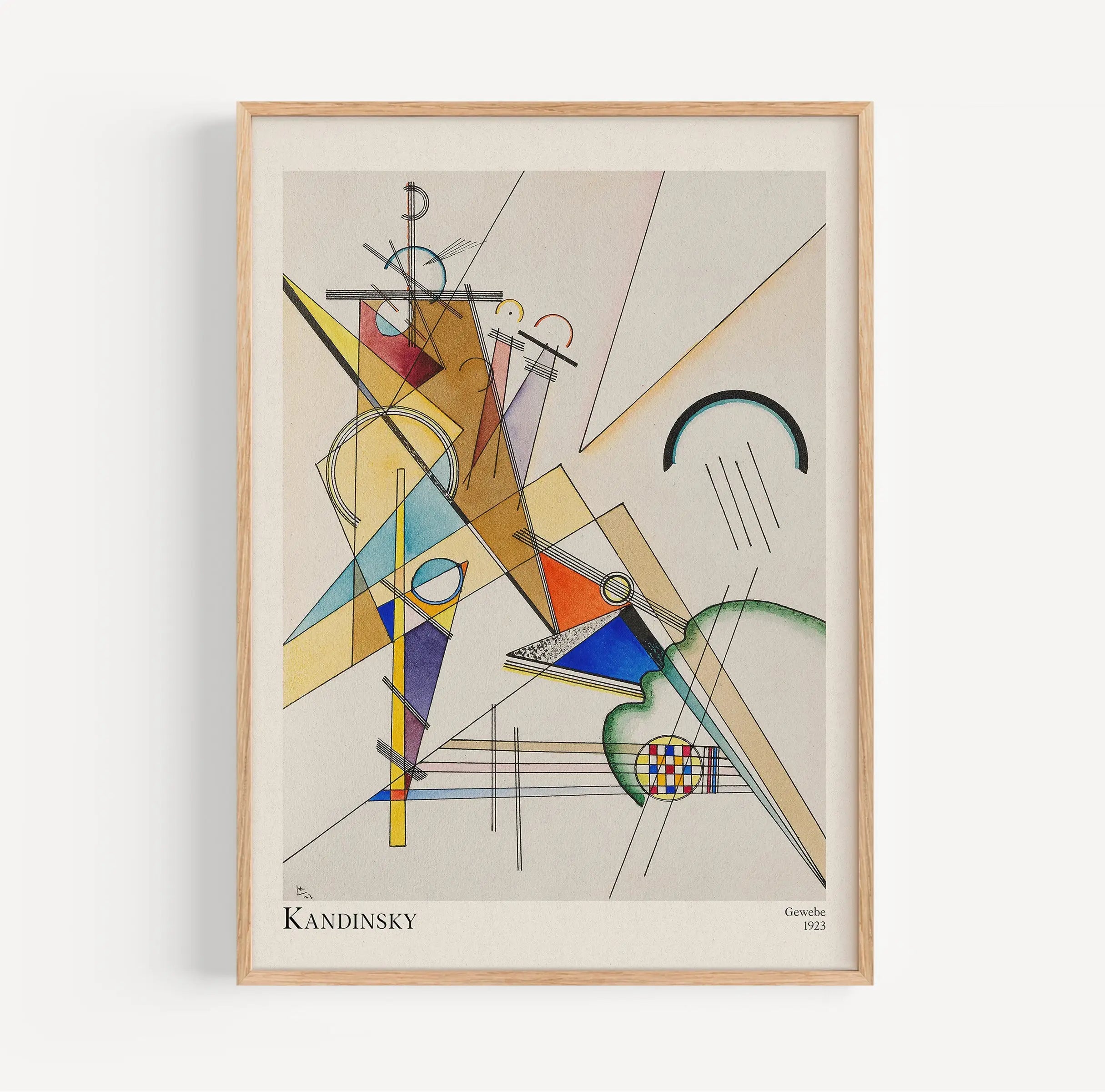 Framed abstract kunstprint Kandinsky Geweven Poster in modern decor stijl