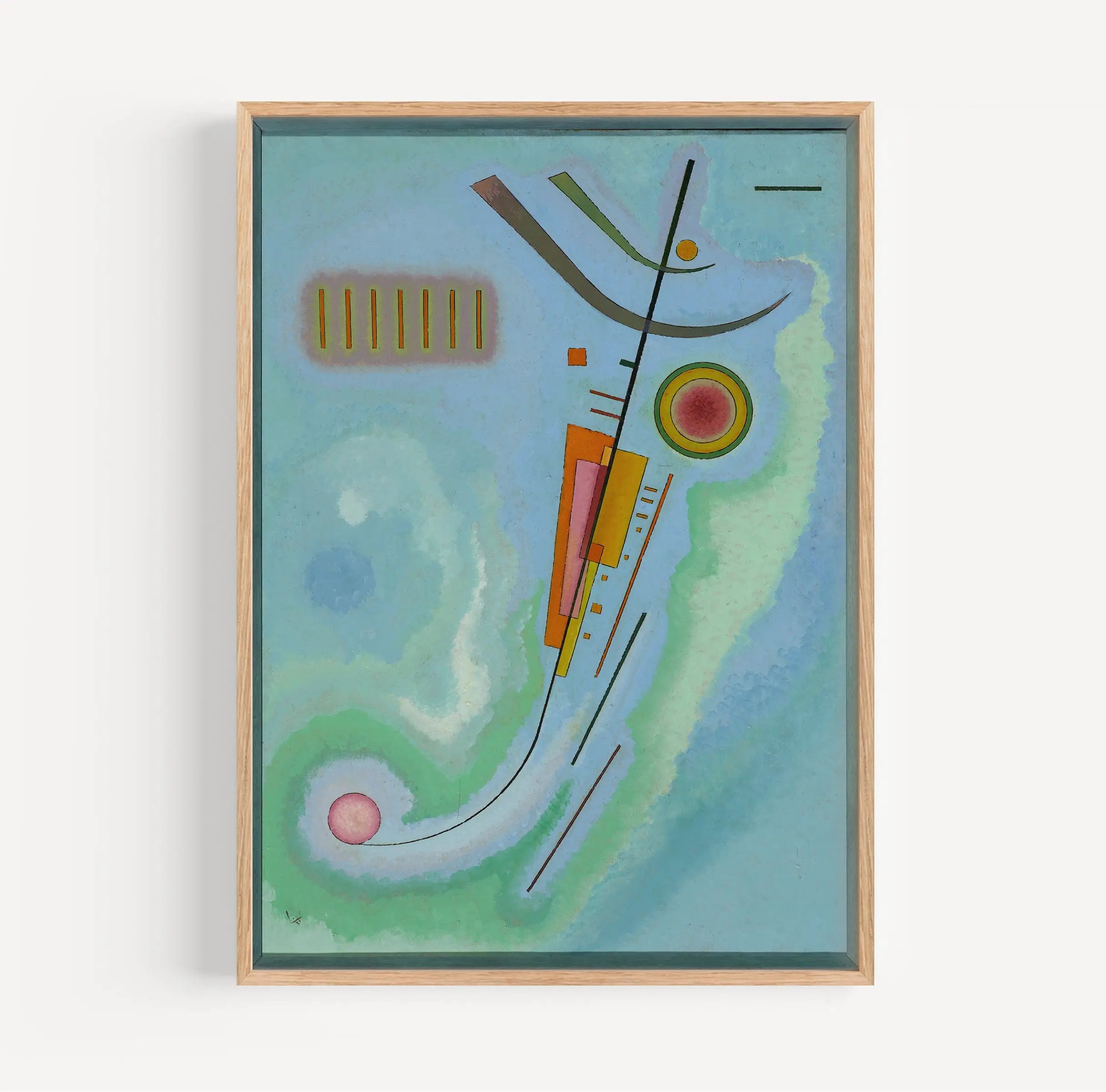 Abstract ingelijst schilderij weergegeven op Kandinsky Leichtes Poster