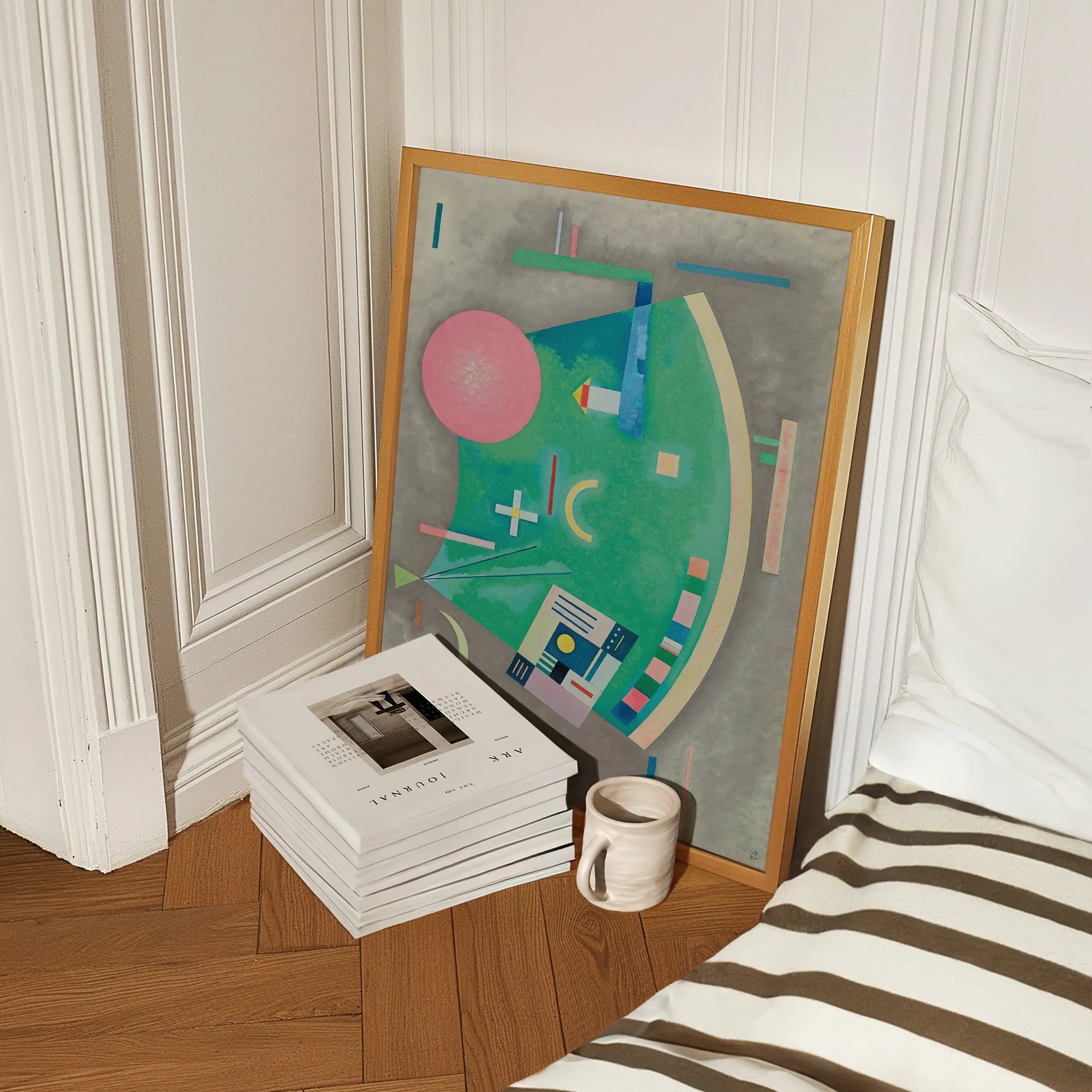 Abstract ingelijst schilderij uit de Kandinsky Pfeil zum Kreis Poster collectie