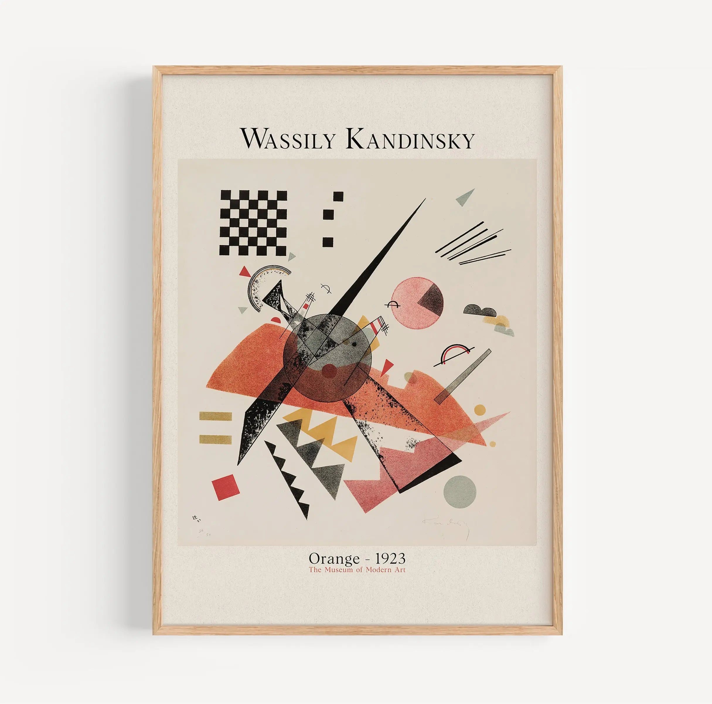 Geverfde abstracte kunst print in lijst voor Kandinsky Poster Abstracte Kunst