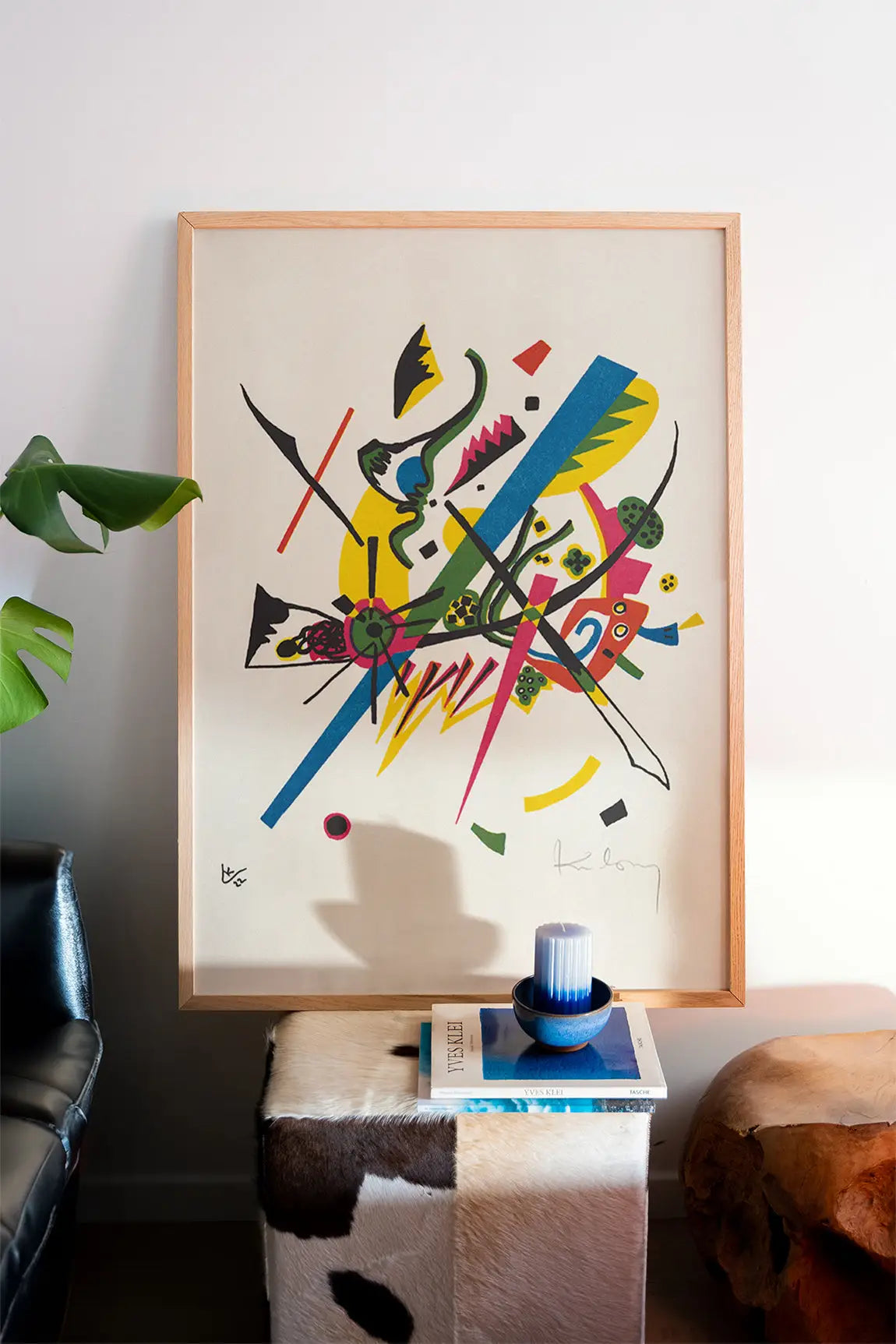 Gekaderde abstracte kunstprint van Kandinsky voor Kleine Welten I poster