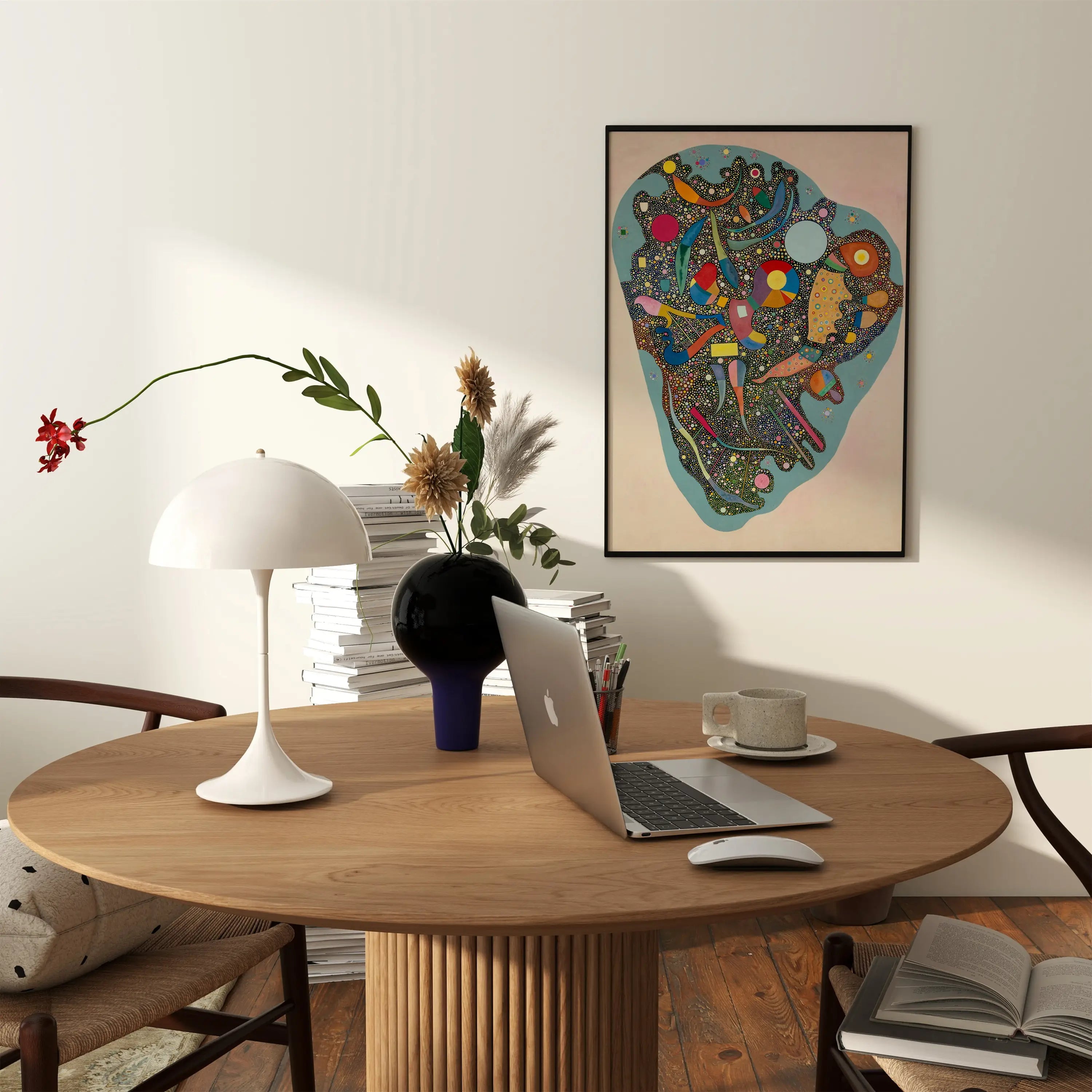 Abstract ingelijst kunstwerk op de Kandinsky Regulated Heap Poster