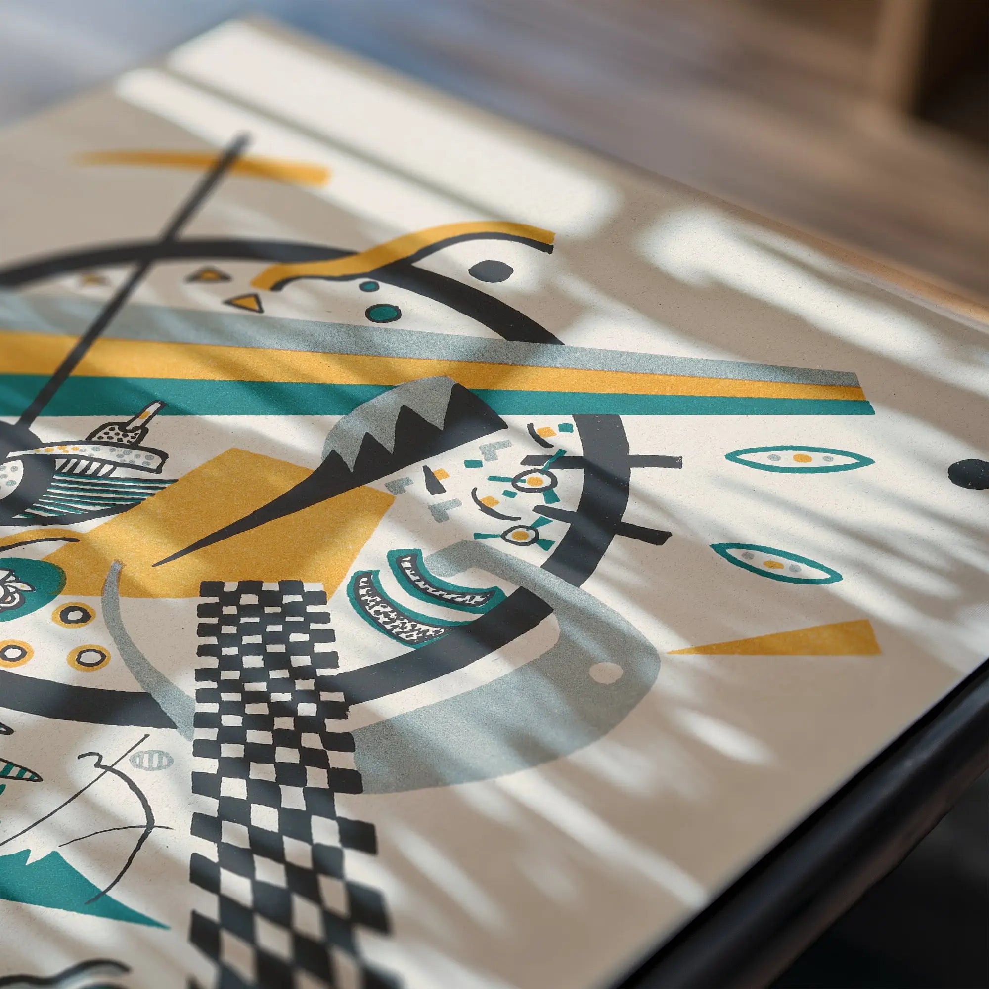 Abstract patroon van stof op de Kandinsky Small Worlds IV Poster Artwork