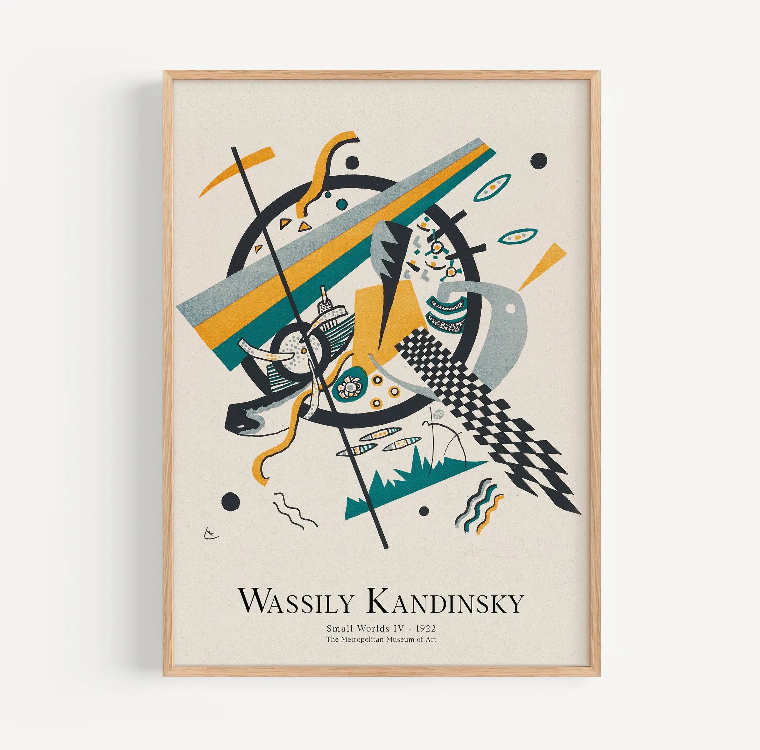 Gevoelvol abstract kunstprint in lijst voor Kandinsky Small Worlds IV Poster